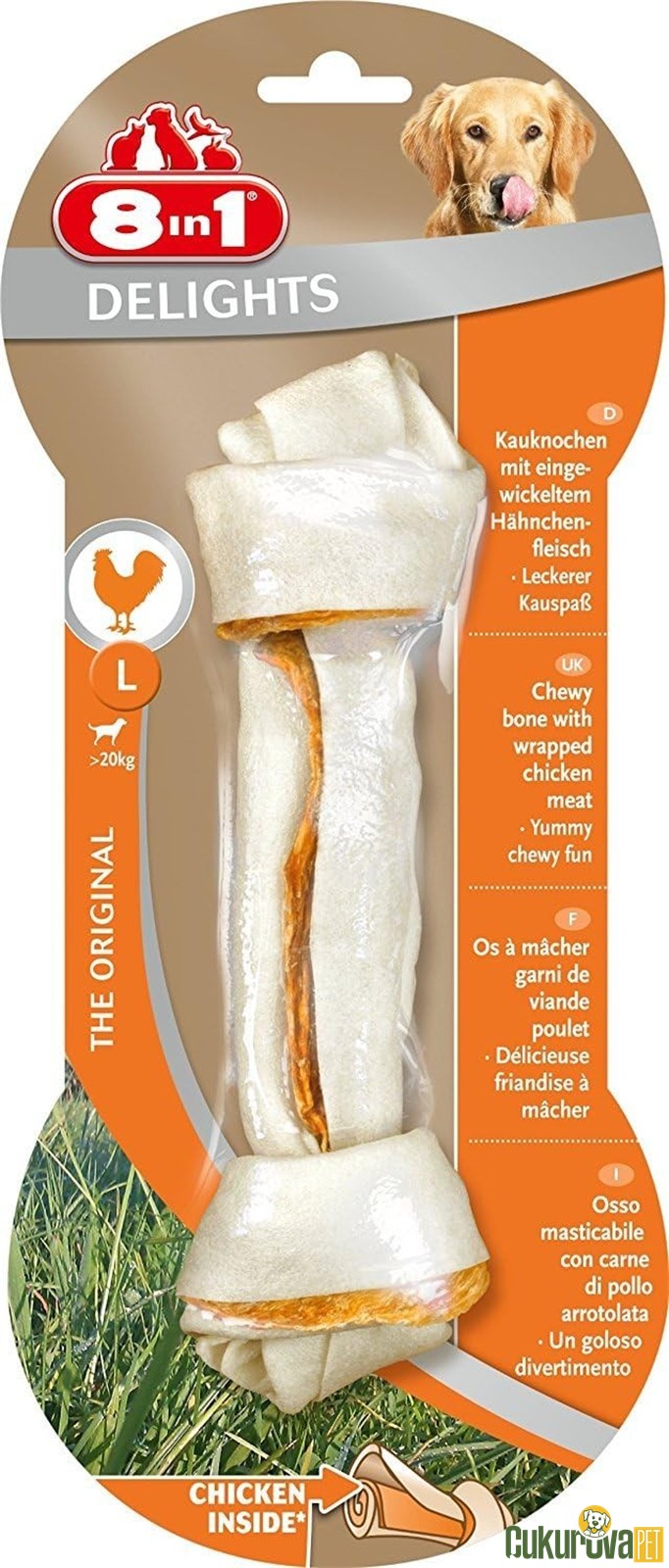 8 In 1 Delight Chicken Bones Tavuklu Köpek Ödül Kemiği L / 85 Gr