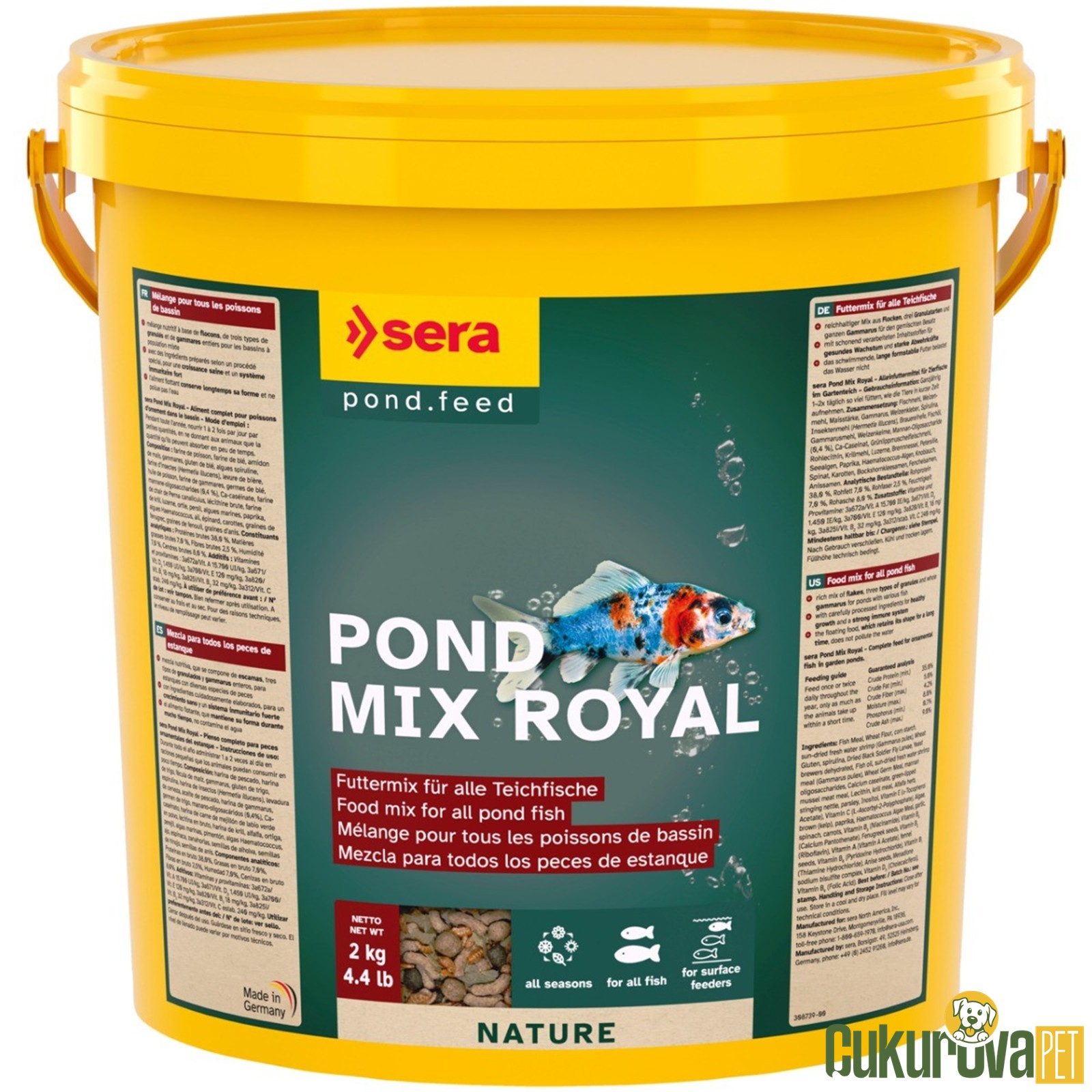 Sera Pond Mix Royal Nature Granül Yem 10 L - 2 Kg