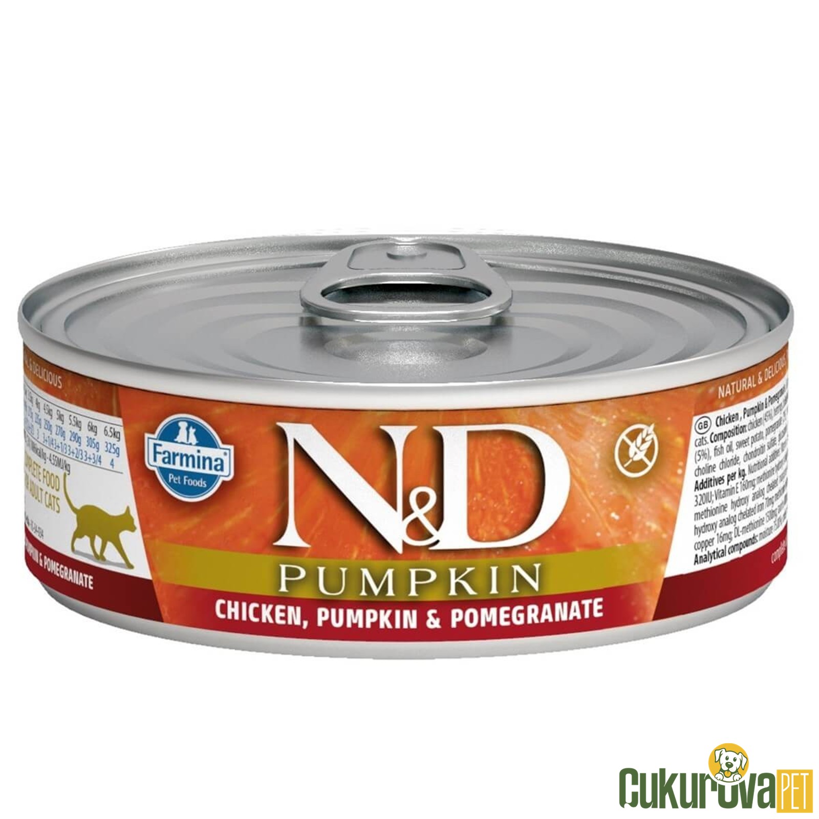 N&D Pumpkin Tavuklu, Balkabaklı ve Narlı Yetişkin Kedi Yaş Maması 80 Gr