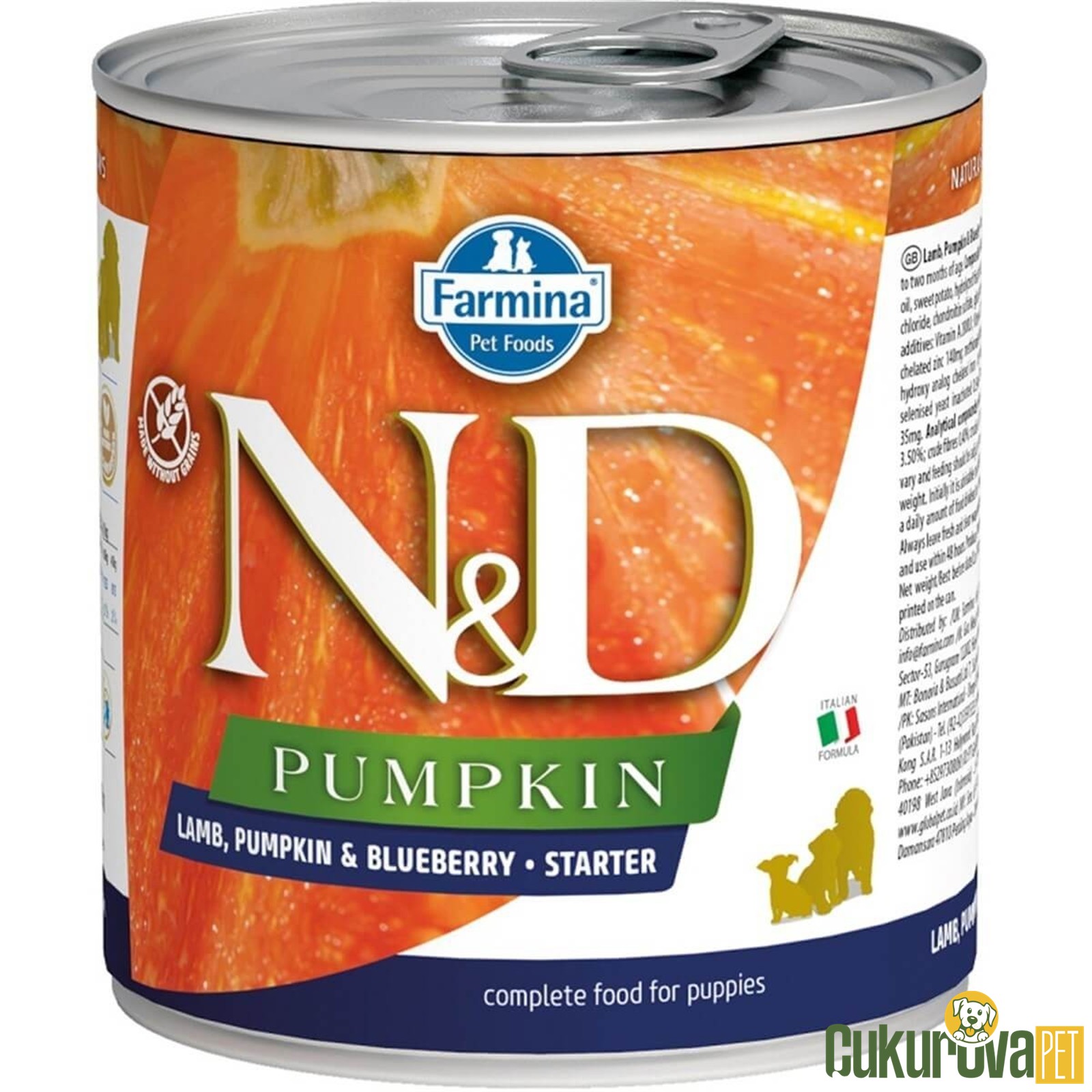 N&D Pumpkin Starter Kuzu Etli, Balkabaklı ve Yaban Mersinli Yavru Köpek Yaş Maması 285 Gr