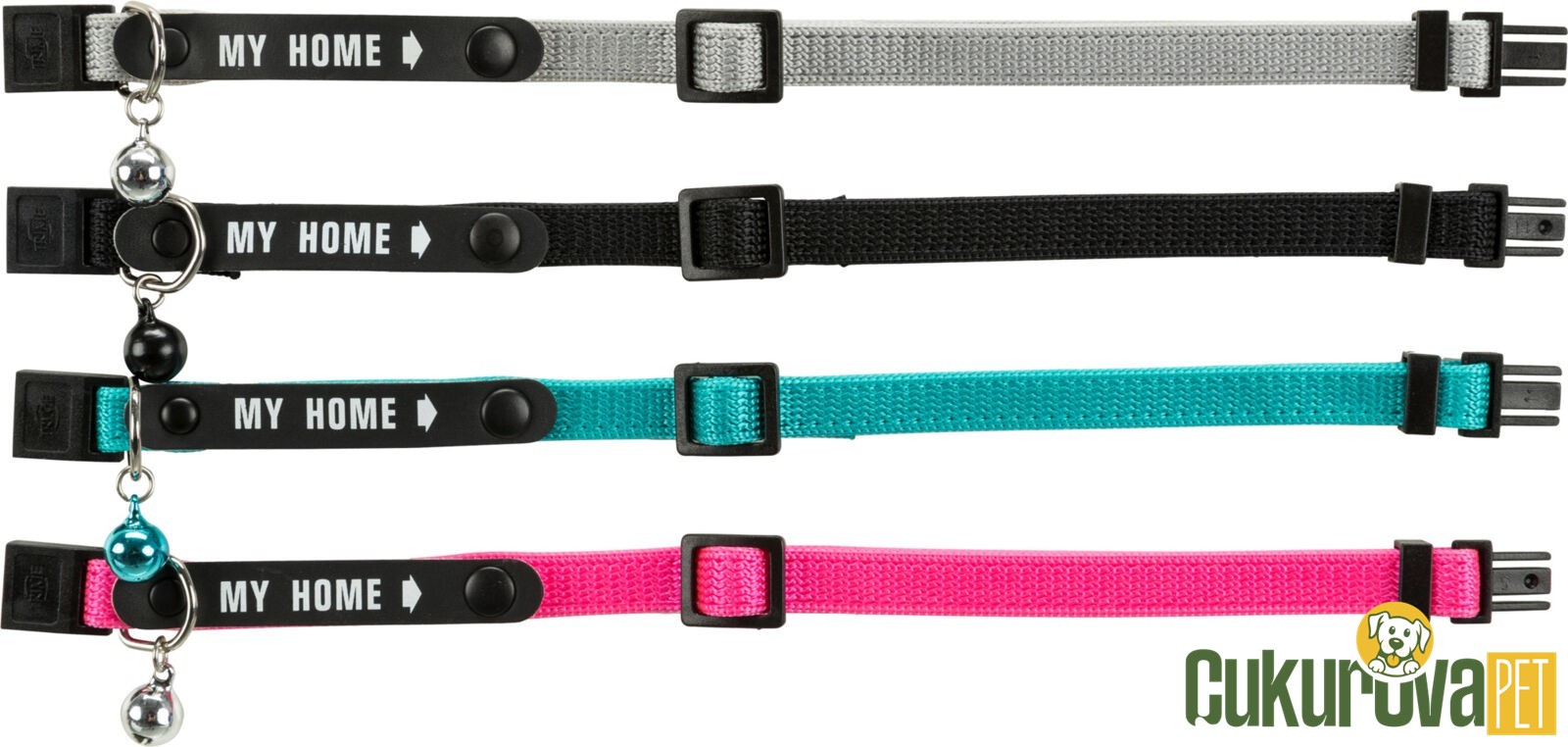 Trixie Kedi Boyun Tasması Adres Etiketli Karışık Renkli / 8 Mm x 20 - 30 Cm