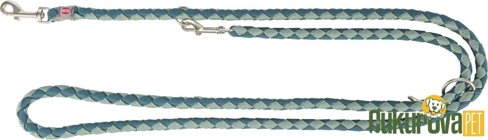 Trixie Cavo Ayarlanabilir Köpek Gezdirme Kayışı L - XL, Petrol Mavisi - Adaçayı Yeşili, 2 M x 18 Mm