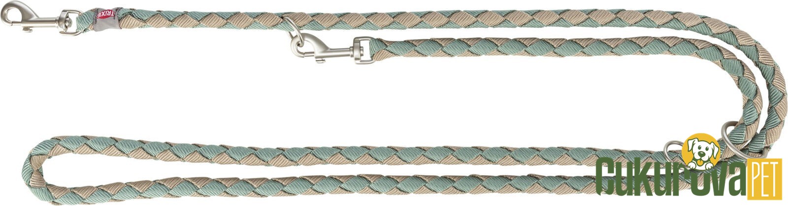 Trixie Cavo Ayarlanabilir Köpek Gezdirme Kayışı L - XL, Kum Beji - Adaçayı Yeşili, 2 M x 18 Mm