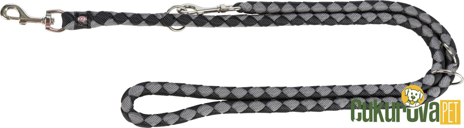 Trixie Cavo Ayarlanabilir Köpek Gezdirme Kayışı L - XL, Siyah - Gri, 2 M x 18 Mm