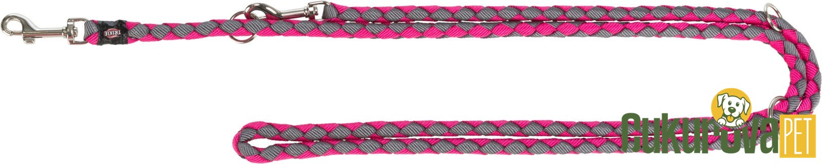 Trixie Cavo Ayarlanabilir Köpek Gezdirme Kayışı S - M, Fuşya - Gri, 2 M x 12 Mm