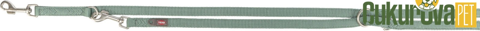 Trixie Premium Çift Katmanlı Ayarlanabilir Köpek Gezdirme Kayışı M - L, Adaçayı Yeşili, 2 M x 20 Mm
