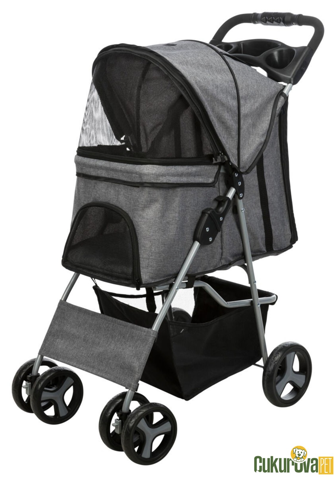 Trixie Köpek Puseti Gezdirme Arabası 47 x 100 x 80 Cm, 4.9 Kg