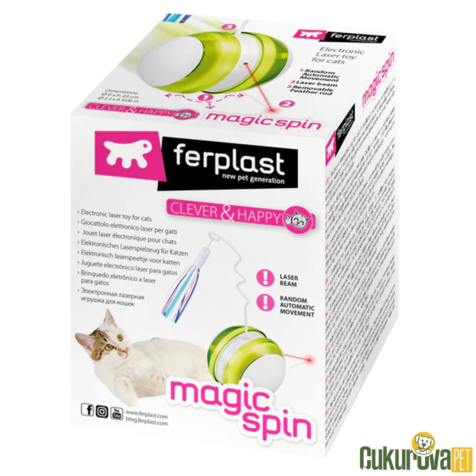 Ferplast Magic Spin Yuvarlanan Elektronik Hareketli Kedi Oyuncağı