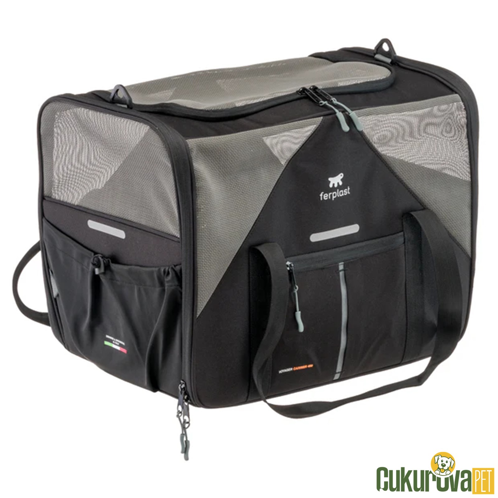 Ferplast Voyager 450 Kumaş Kedi & Köpek Taşıma Çantası Siyah - 50 x 33 x 37 Cm