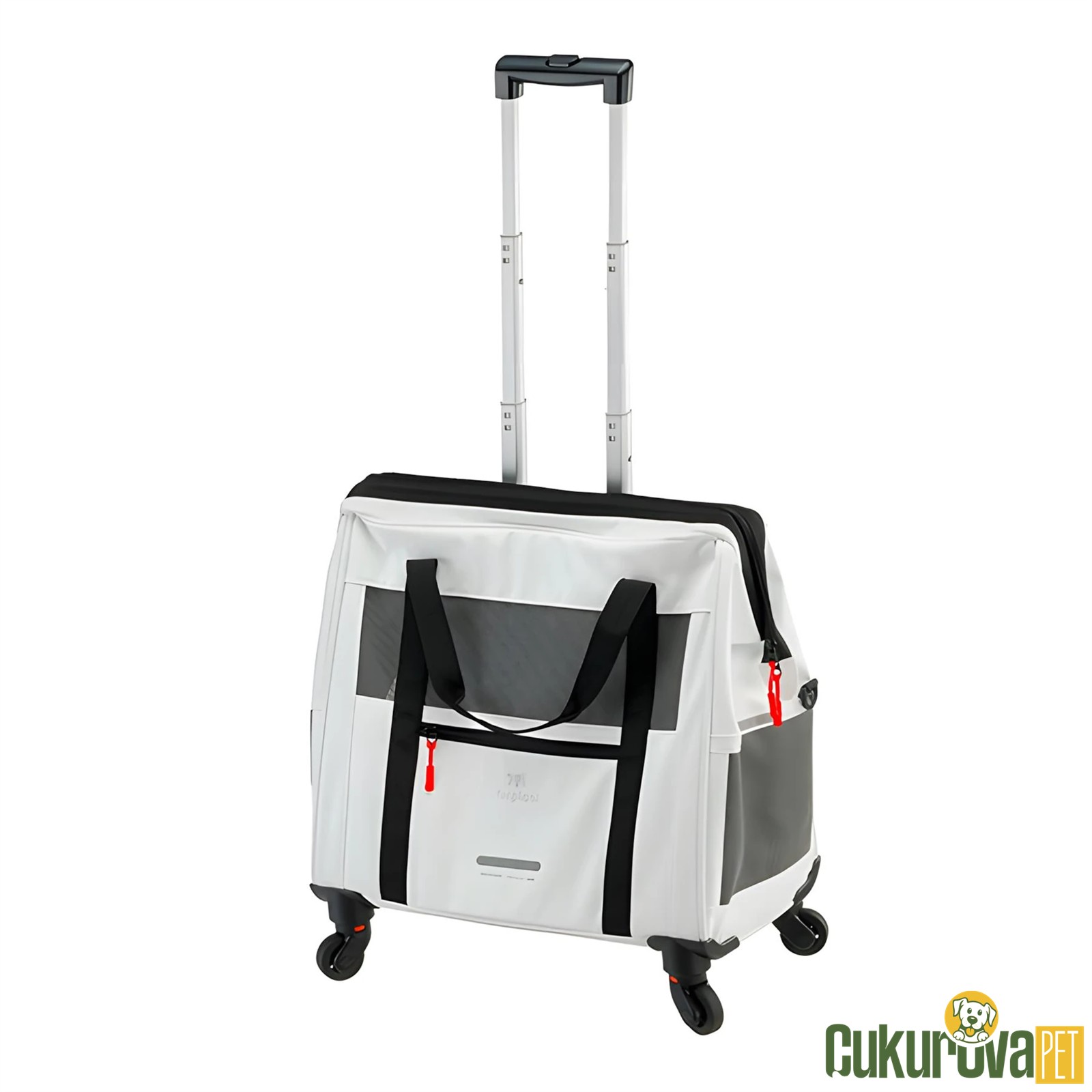 Ferplast Voyager 450 Tekerlekli Kedi & Köpek Taşıma Çantası Beyaz - 46 x 26 x 48 Cm