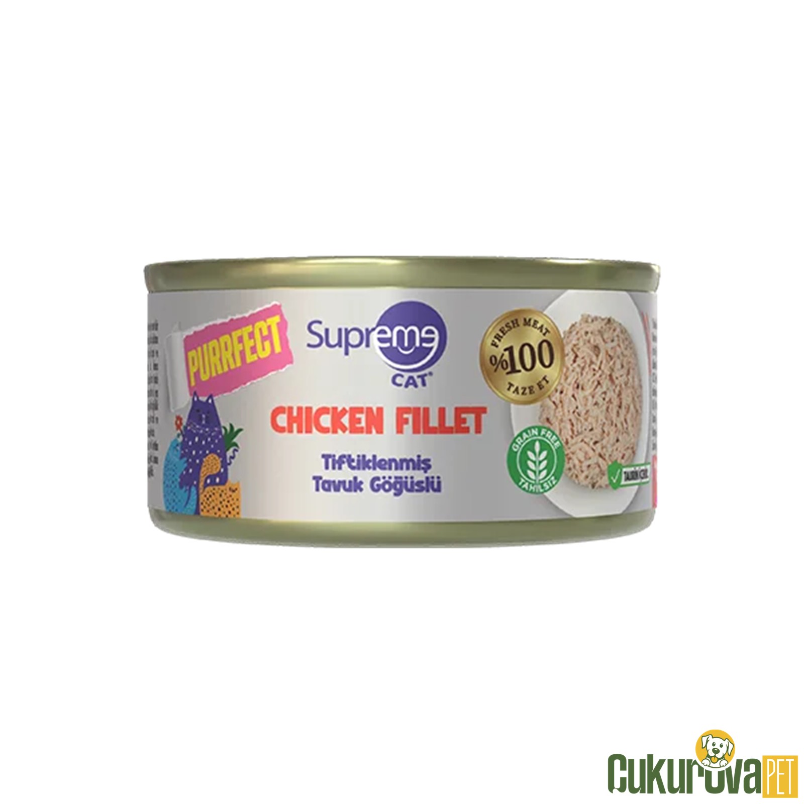 Supreme Tiftiklenmiş Tavuk Göğüsü Yetişkin Kedi Konservesi 70 Gr