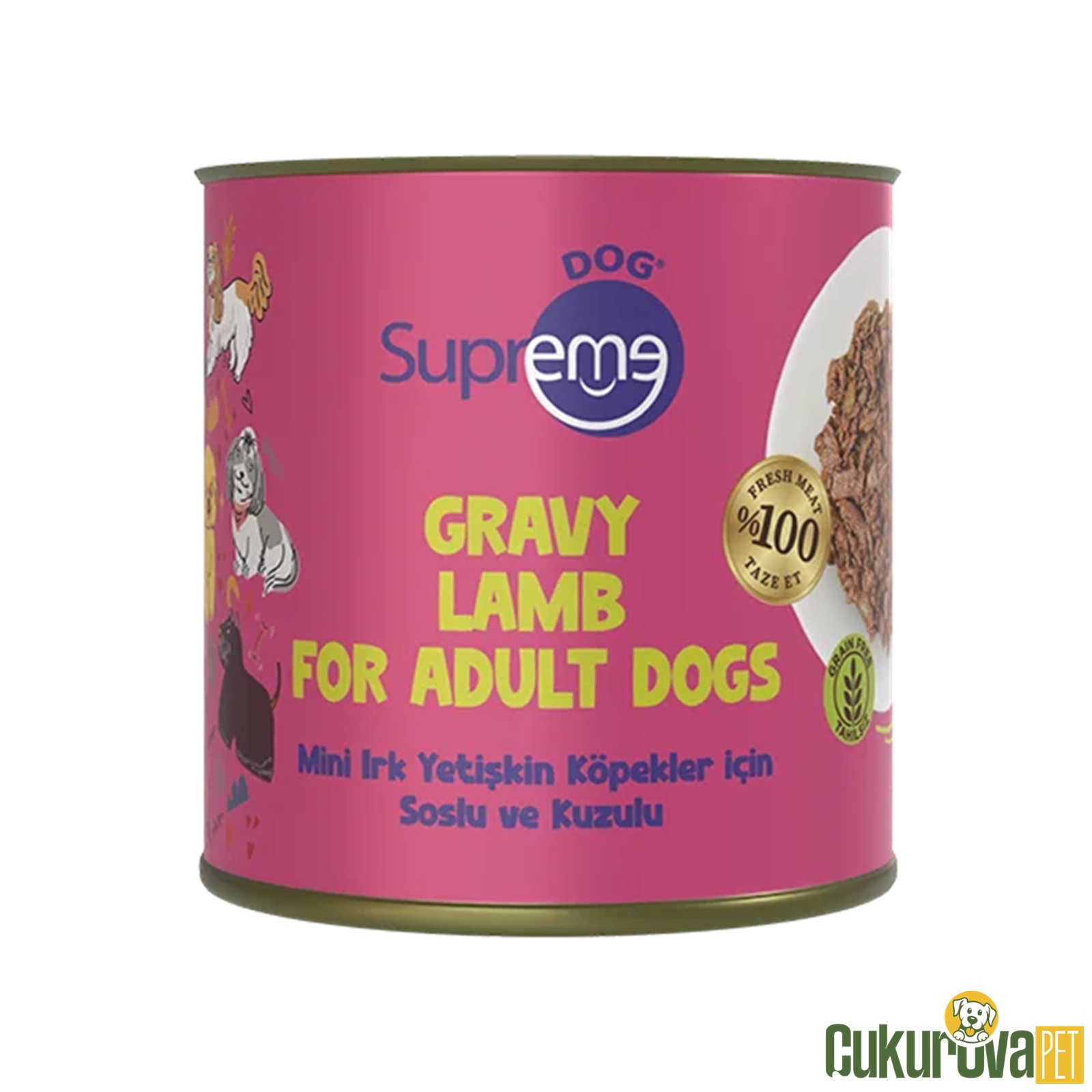 Supreme Soslu Ve Kuzulu Mini Irk Yetişkin Köpek Konservesi 200 Gr