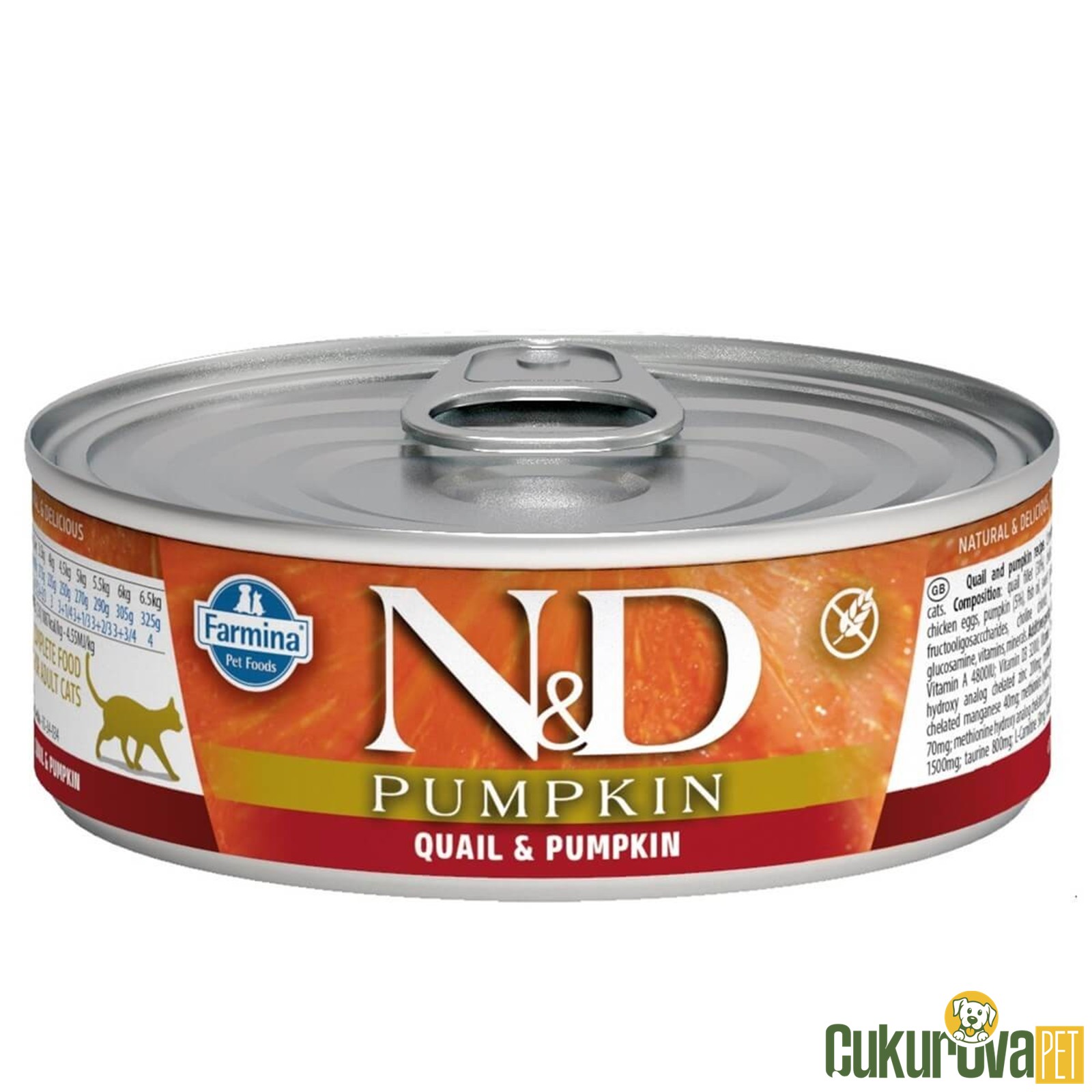 N&D Pumpkin Bal Kabaklı Ve Bıldırcınlı Yetişkin Kedi Konservesi 70 Gr