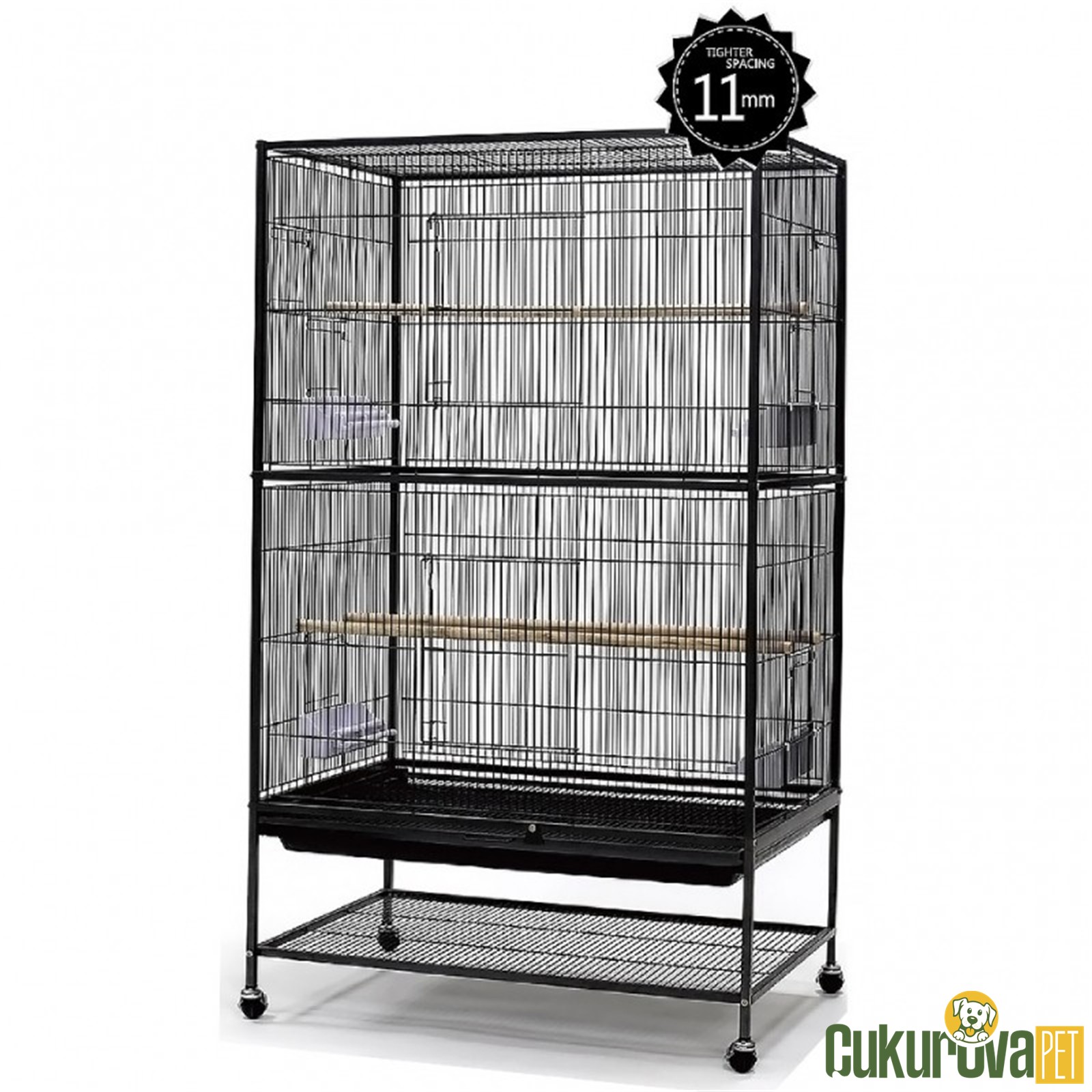 Dayang A33 Ayaklı Kuş Kafesi Siyah - 79 x 52 x 130.5 Cm