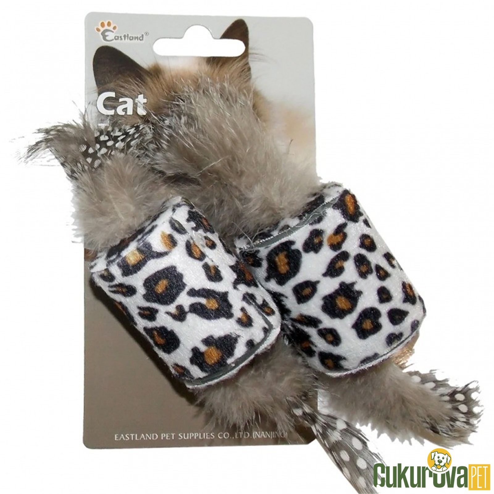 Eastland Tüylü Peluş Leopar 2'Li Kedi Oyuncağı 4.6 Cm