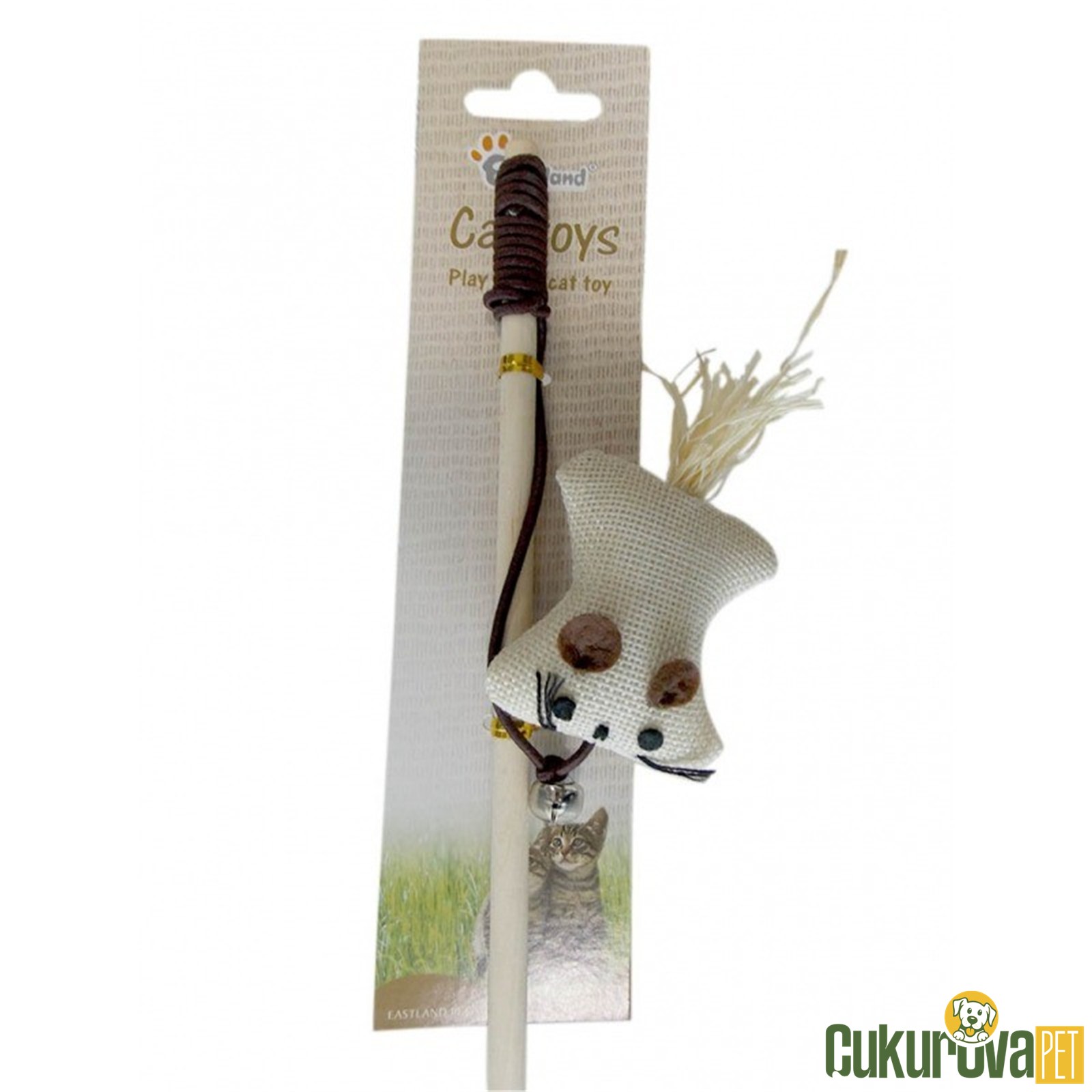 Eastland Çıngıraklı Peluş Fareli Kedi Oltası 40 Cm