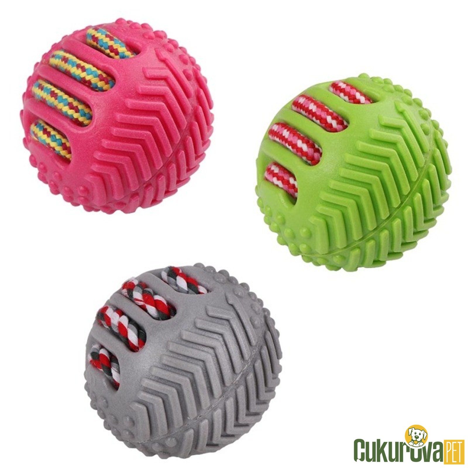 Eastland İpli Plastik Köpek Top Oyuncağı 8.5 Cm