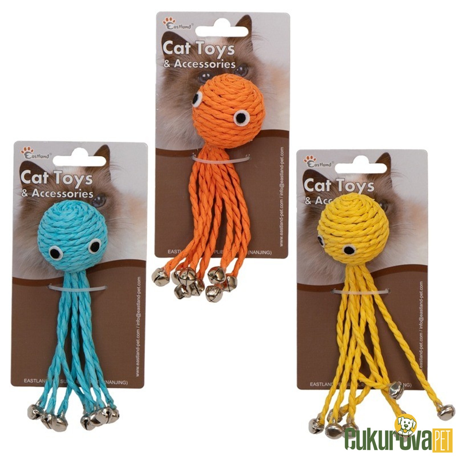 Eastland Çıngıraklı Ahtapot Kedi Oyuncağı 12.5 Cm