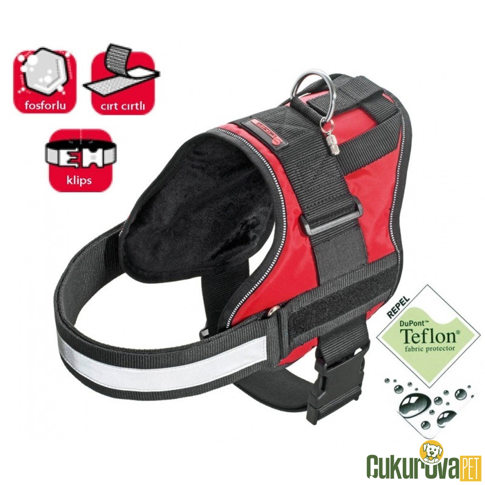 Karlie Teflon Reflektörlü Köpek Göğüs Tasması 55 - 68 Cm