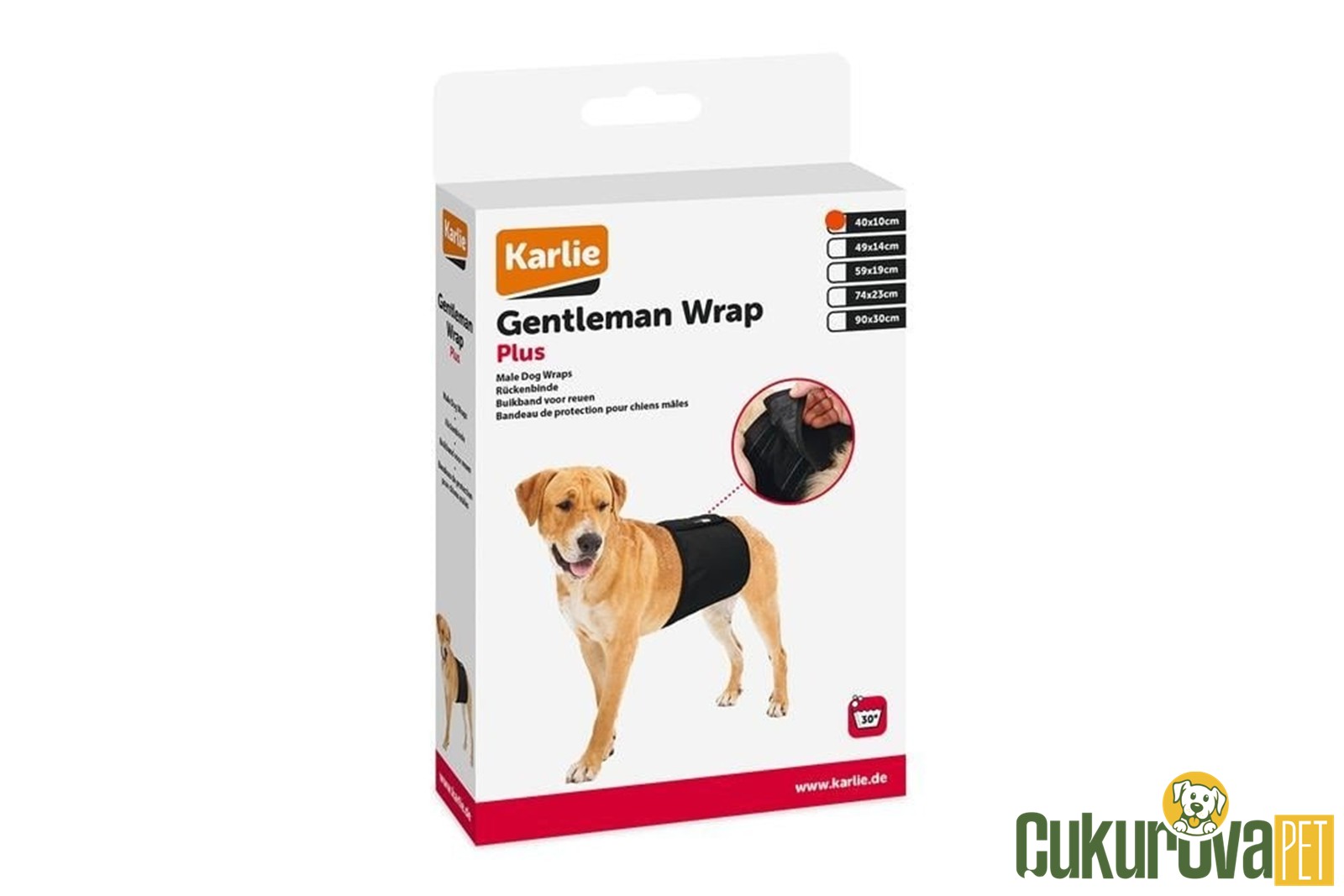 Karlie İnkontinans Bandı Erkek Köpekler İçin Alt Bezi 40 x 10 Cm