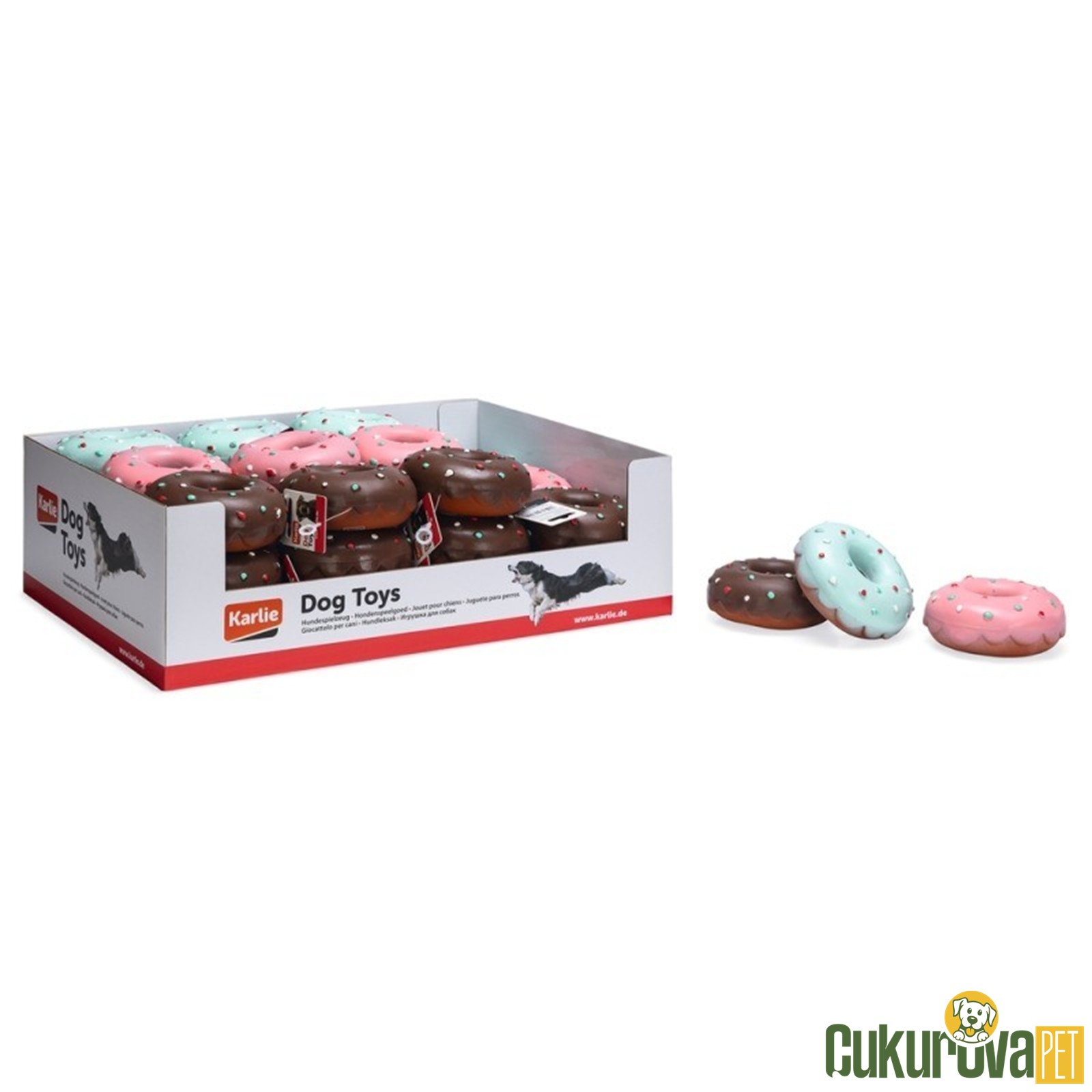 Karlie Donat Figürlü Sesli Köpek Oyuncağı 12 Cm