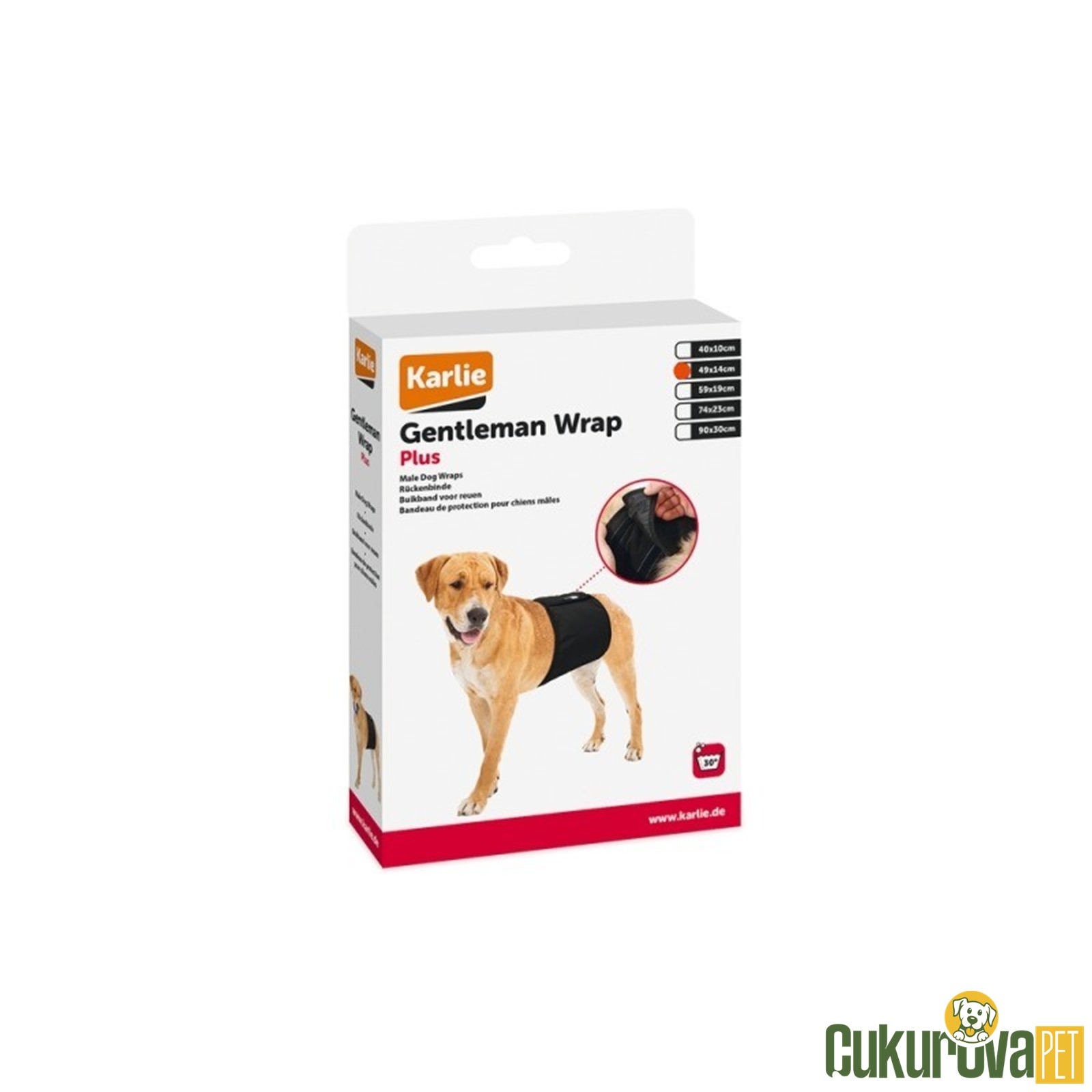 Karlie İnkontinans Bandı Erkek Köpekler İçin Alt Bezi 49 x 14 Cm