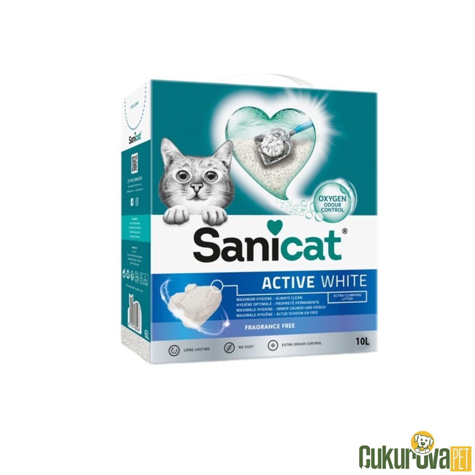 Sanicat Active White Kokusuz Kedi Kumu 10 L