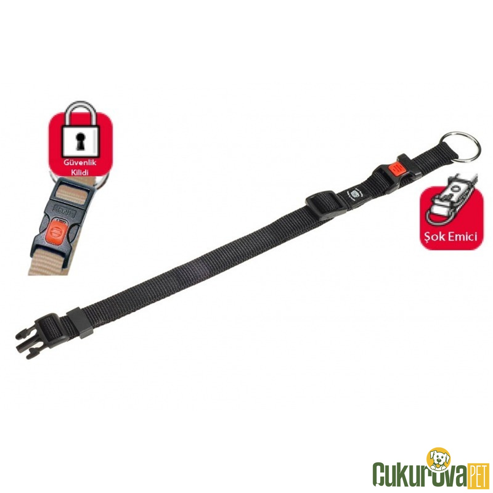 Karlie Köpek Boyun Tasması Siyah M - 40 - 55 Cm