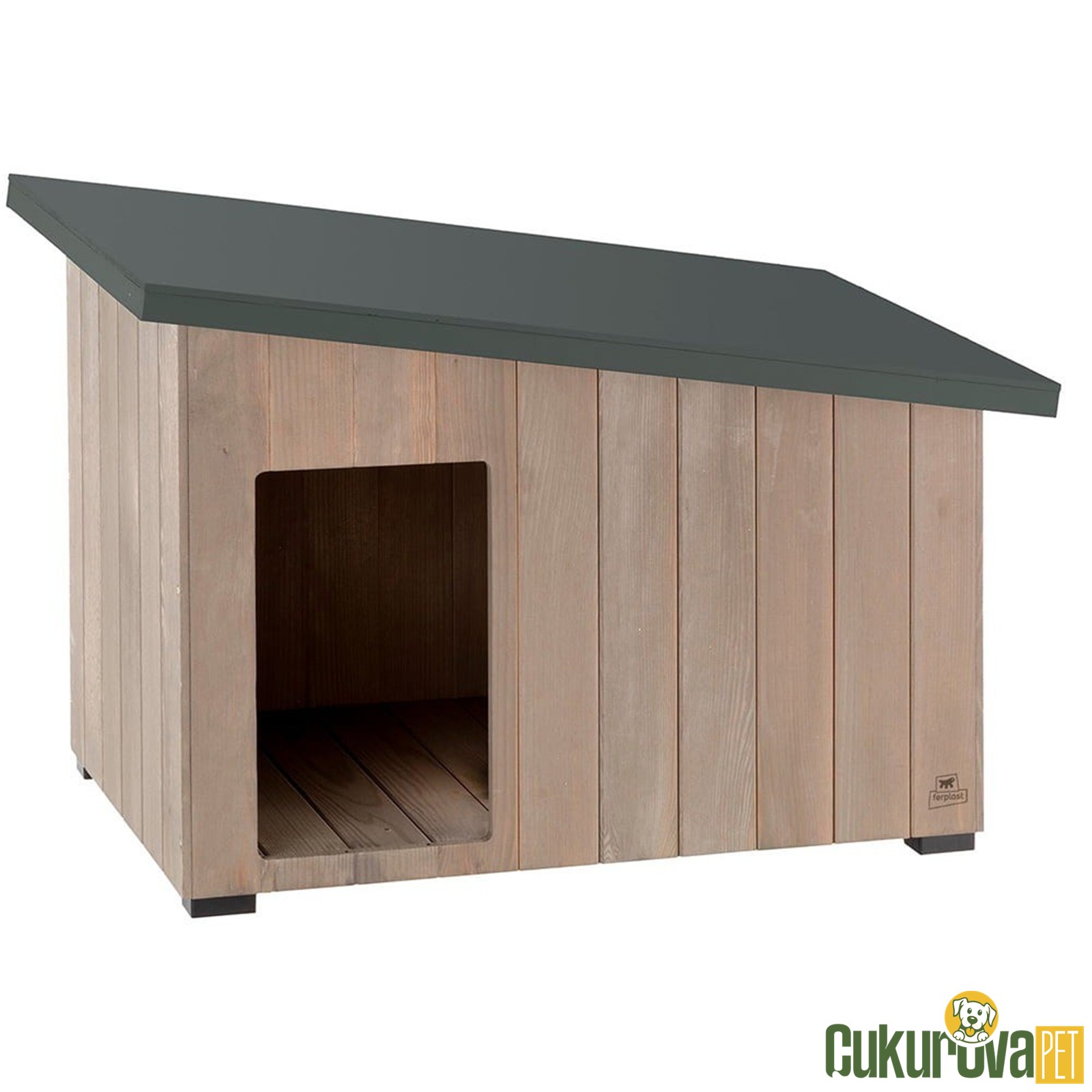 Ferplast Argo 100 Ahşap Köpek Kulübesi 114.5 x 73 x 81 Cm