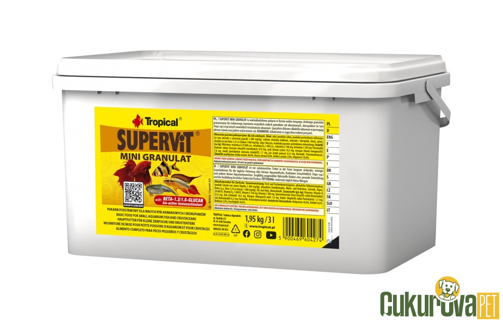 Tropical Supervit Mini Granulat Granül Yem 3 L - 1.95 Kg