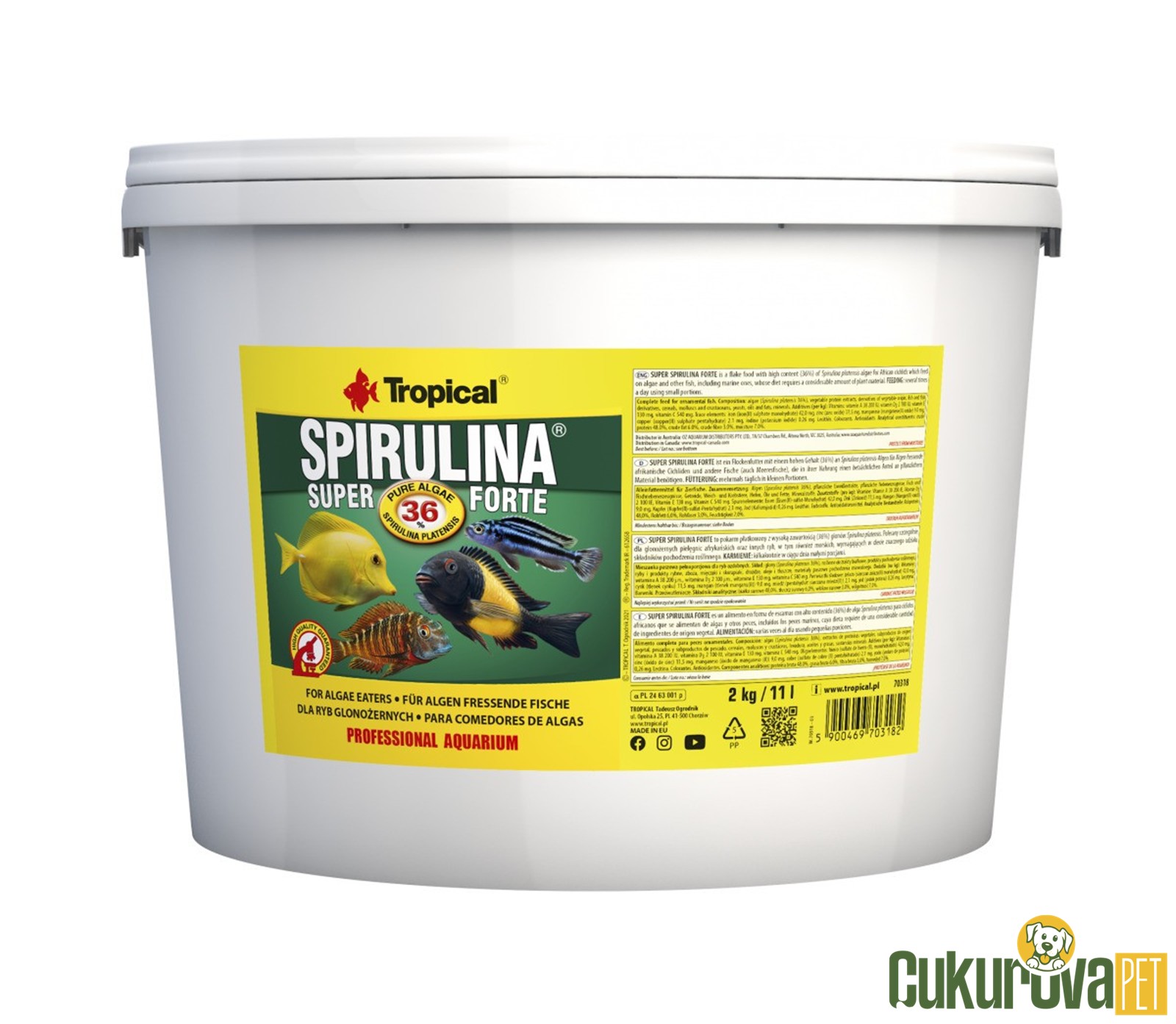 Tropical Spirulina Super Forte Pul Yem 11 L - 2 Kg