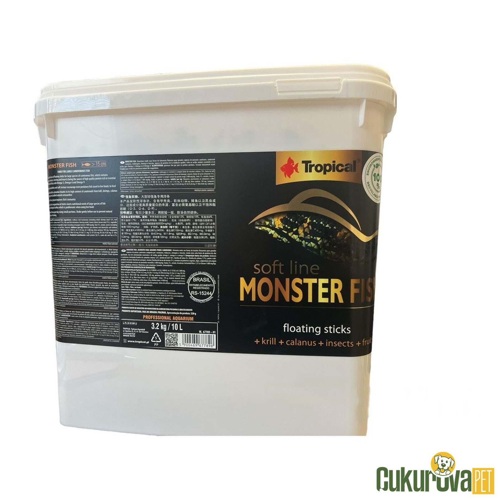 Tropical Soft Line Monster Fish Stick Yem 10 L - 3.2 Kg
