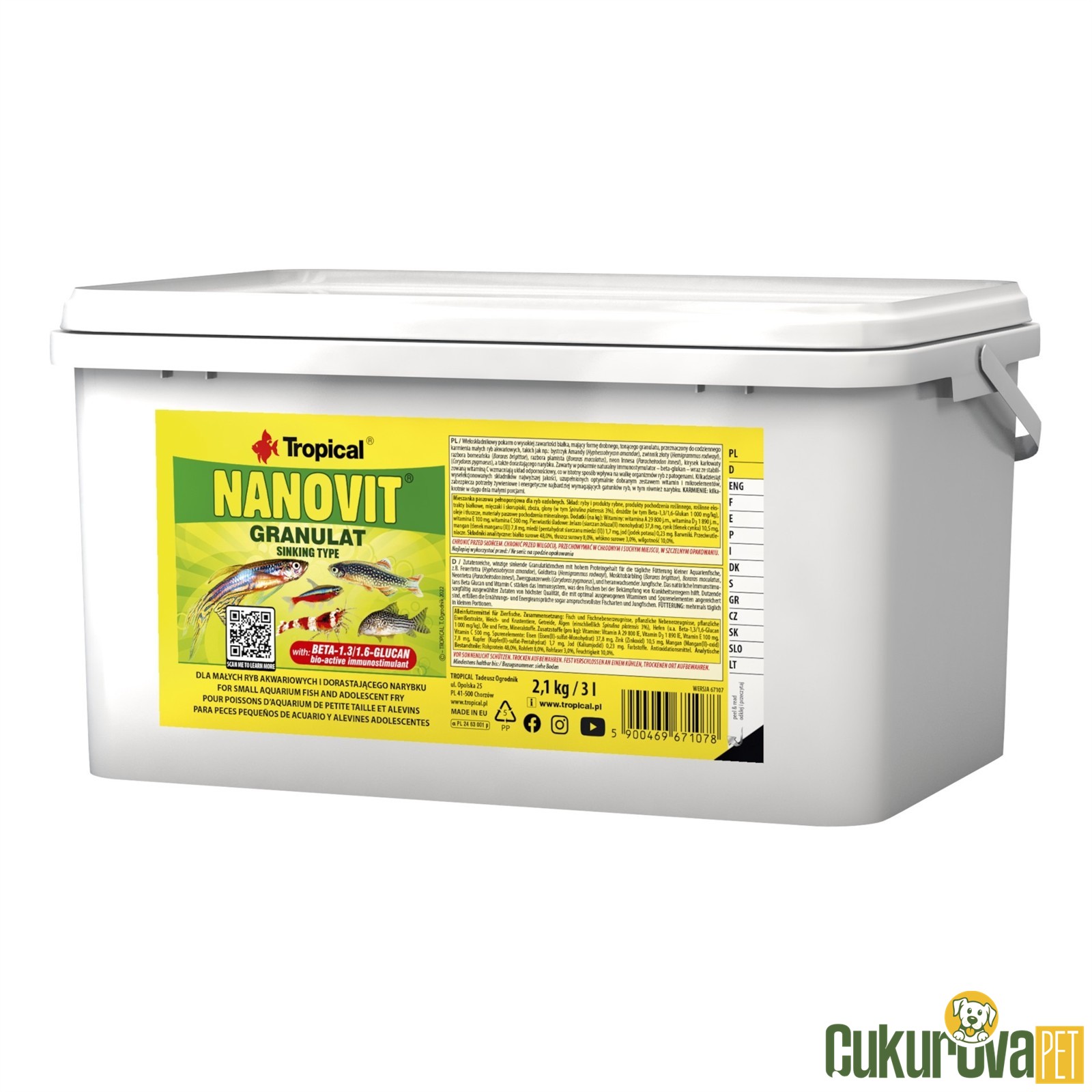 Tropical Nanovit Granulat Granül Yem 3 L - 2.1 Kg