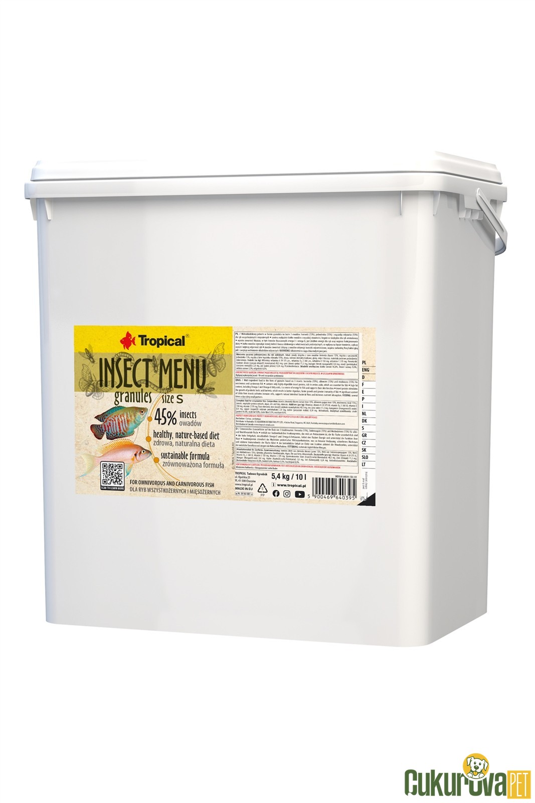 Tropical Insect Menu Granules Size S Granül Yem 10 L - 5.4 Kg