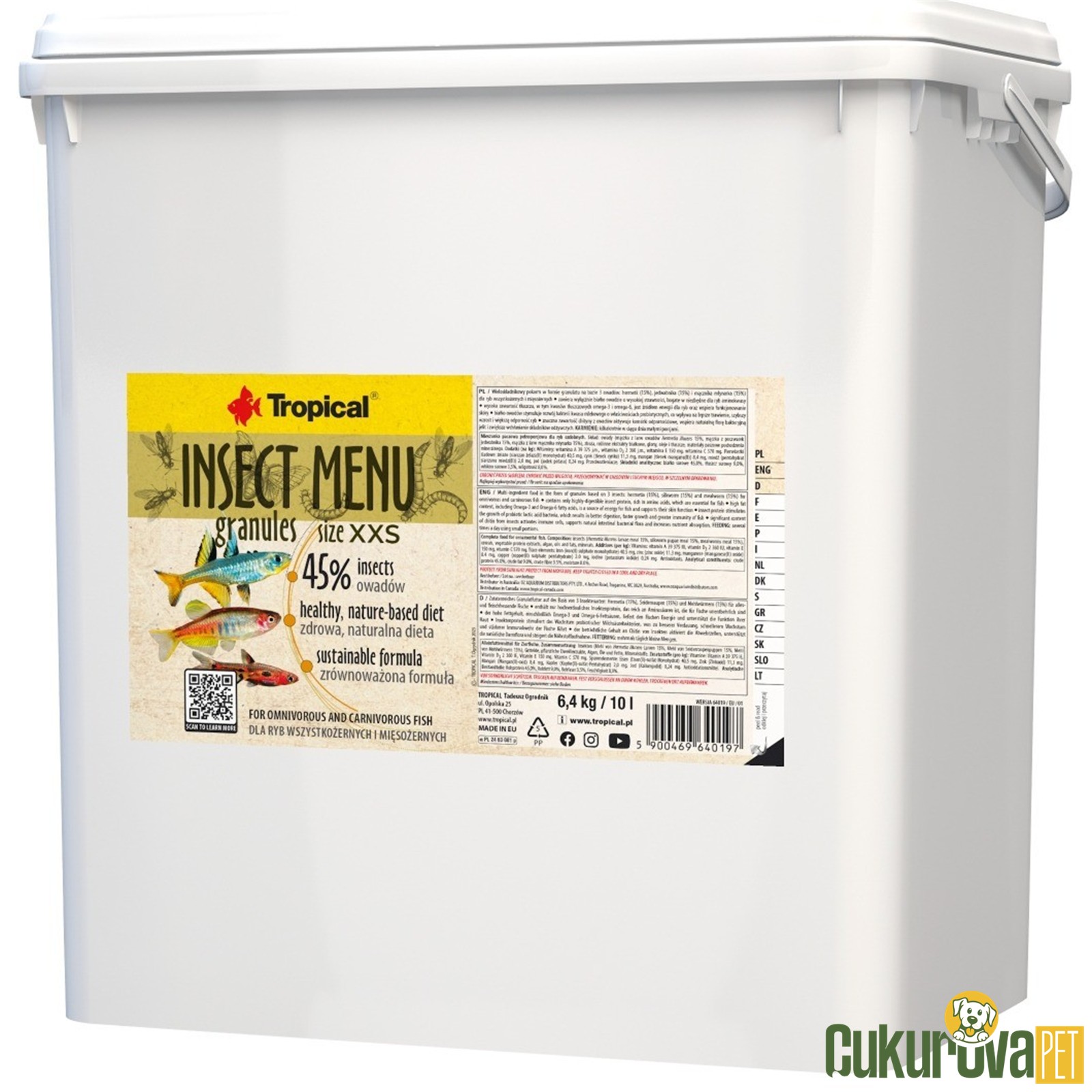 Tropical Insect Menu Gran Size XXS Granül Yem 10 L - 6.4 Kg