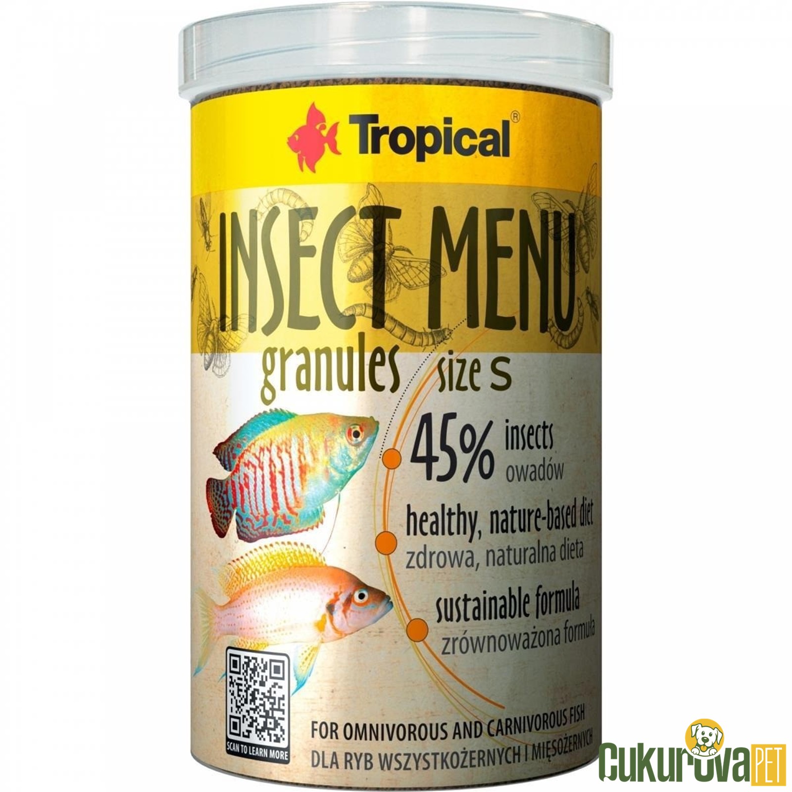 Tropical Insect Menu Granules Size S Granül Yem 1000 Ml - 540 Gr