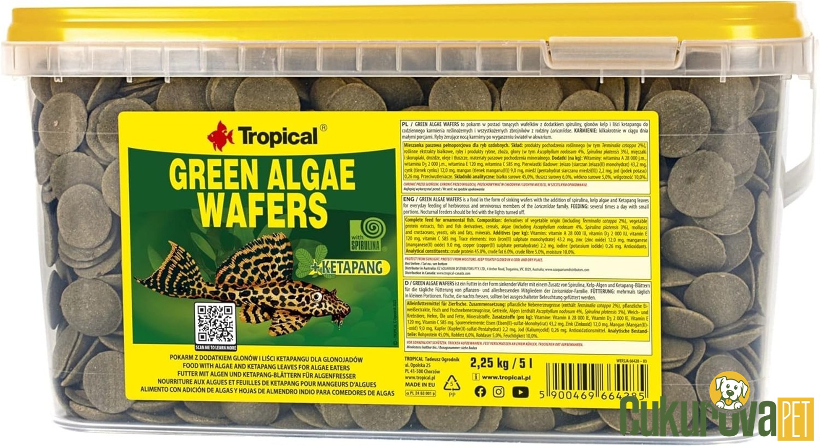 Tropical Green Algae Wafers Tablet Yem 5 L - 2.25 Kg