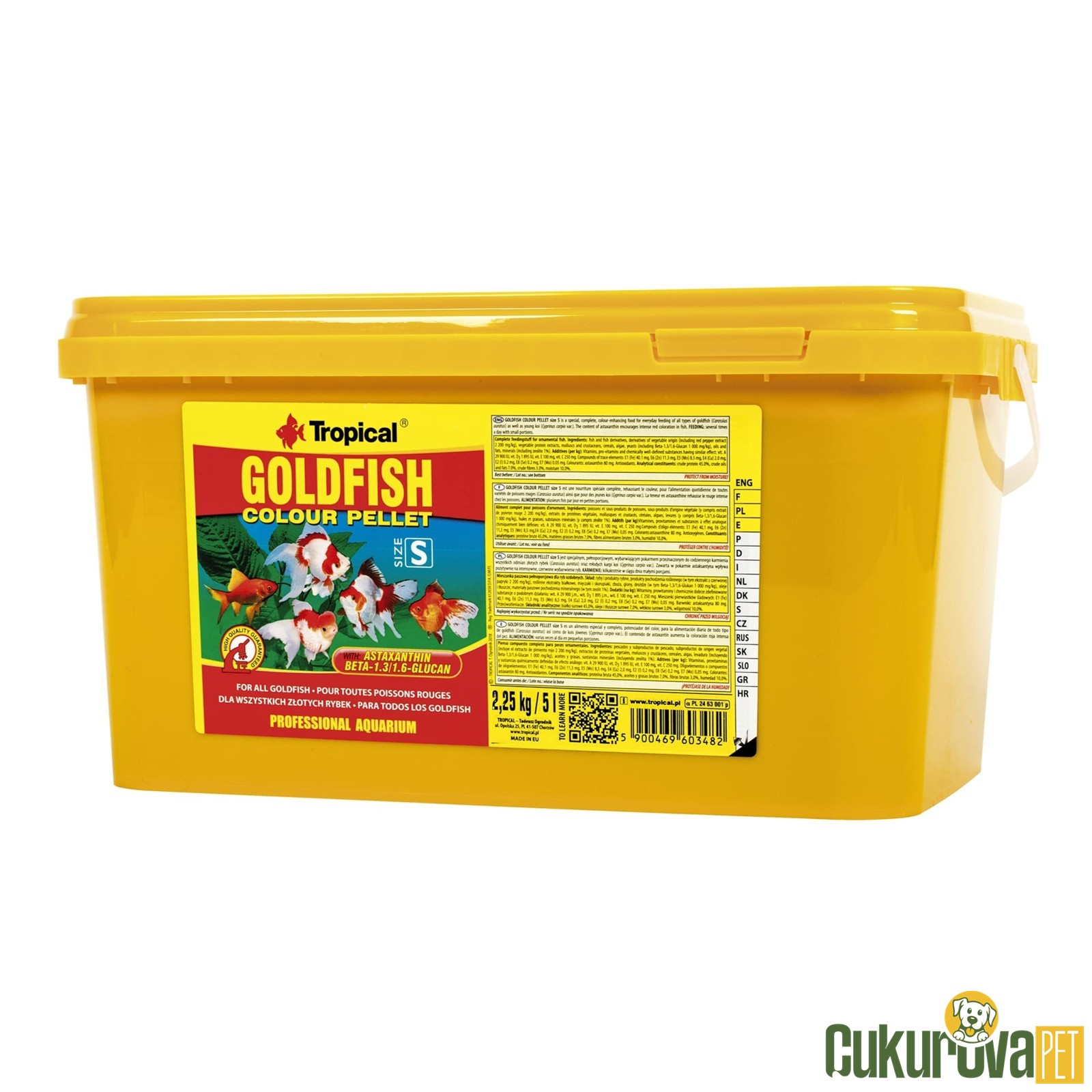 Tropical Goldfish Colour Pellet Size S Granül Yem 5 L - 2.25 Kg