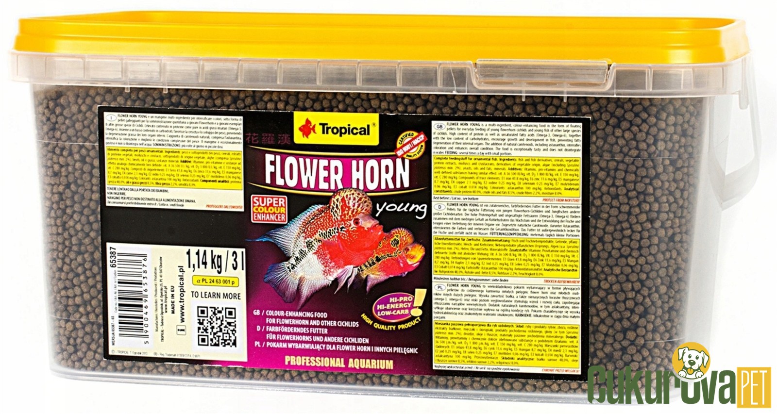 Tropical Flower Horn Young Granül Yem 3 L - 1140 Gr