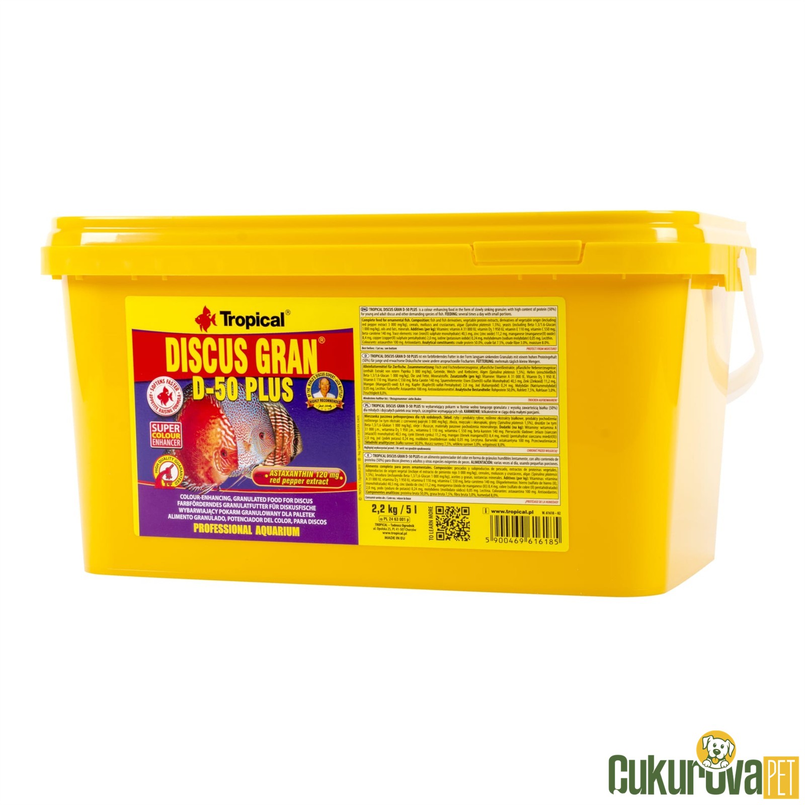 Tropical Discus Gran D-50 Plus Granül Yem 5 L - 2.2 Kg
