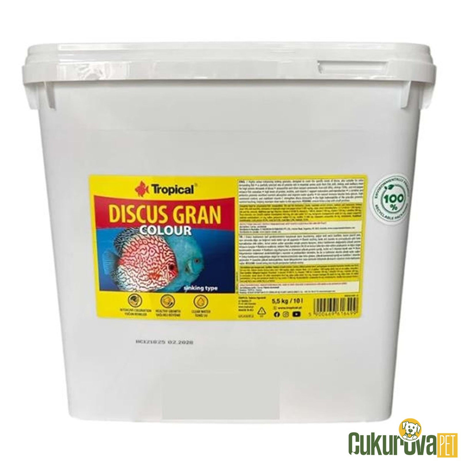 Tropical Discus Gran Colour Granül Yem 10 L - 5.5 KG