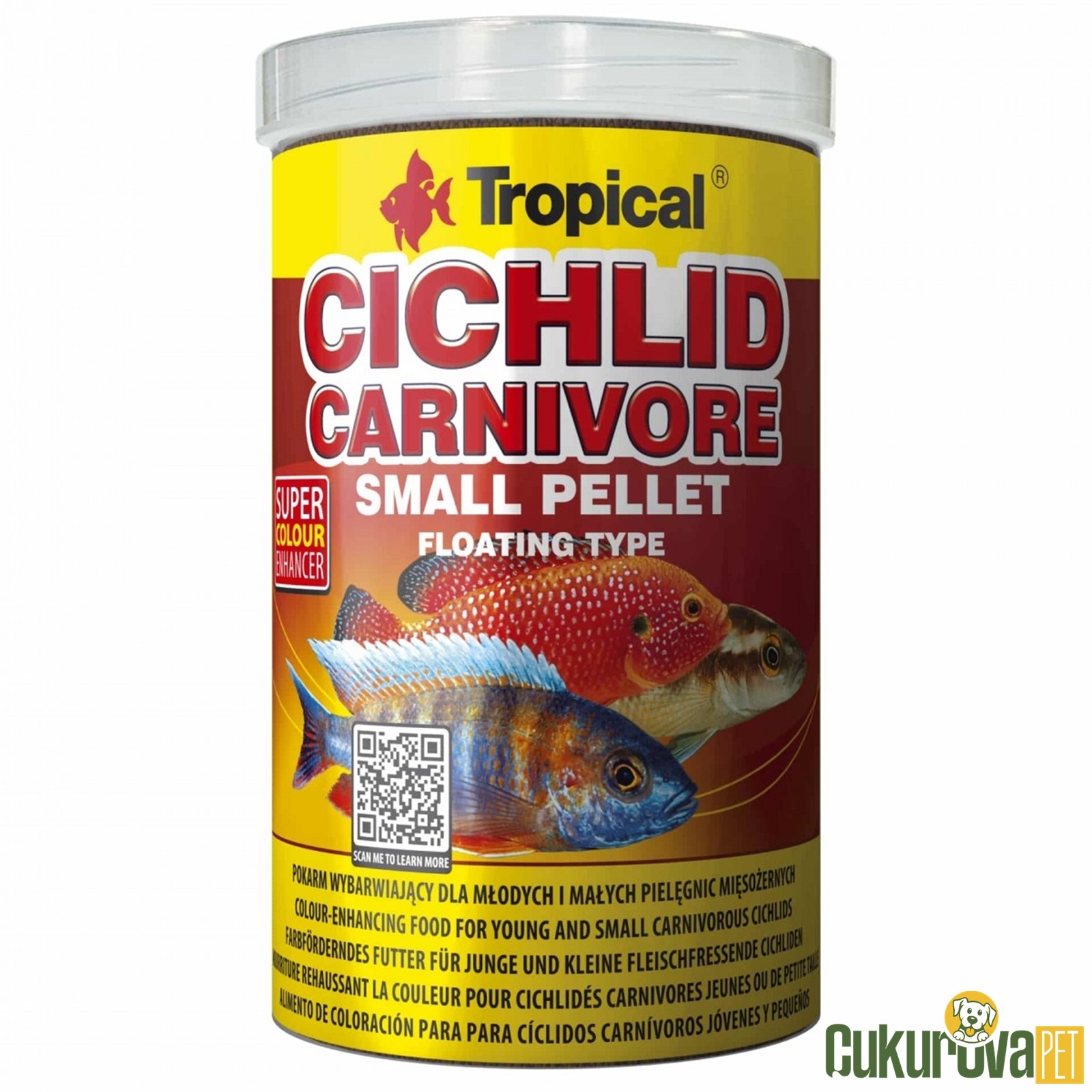 Tropical Cichlid Carnivore Small Pellet Granül Yem 250 Ml - 90 Gr