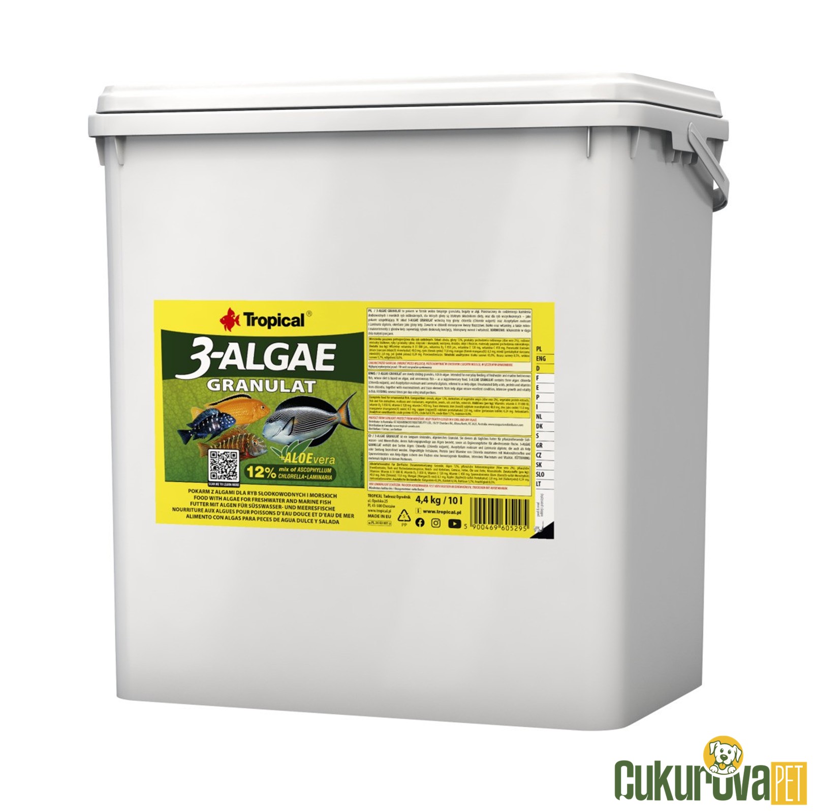 Tropical 3-Algae Granulat Granül Yem 10 L - 4.4 Kg