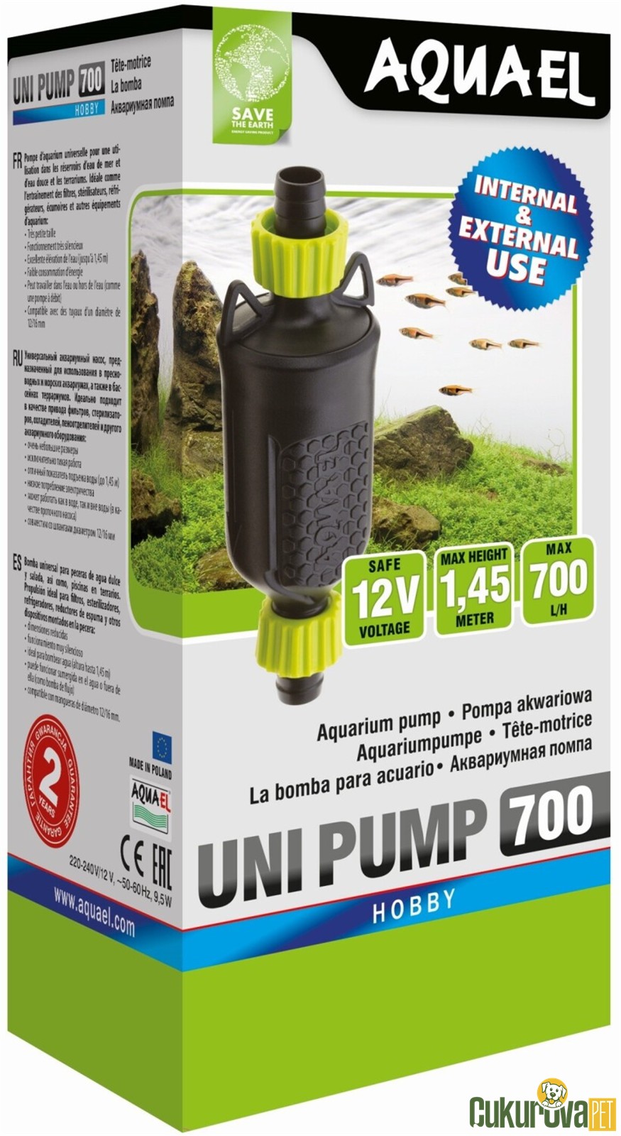 Aquael Uni Pump 700 Akvaryum Kafa & Sump Motoru