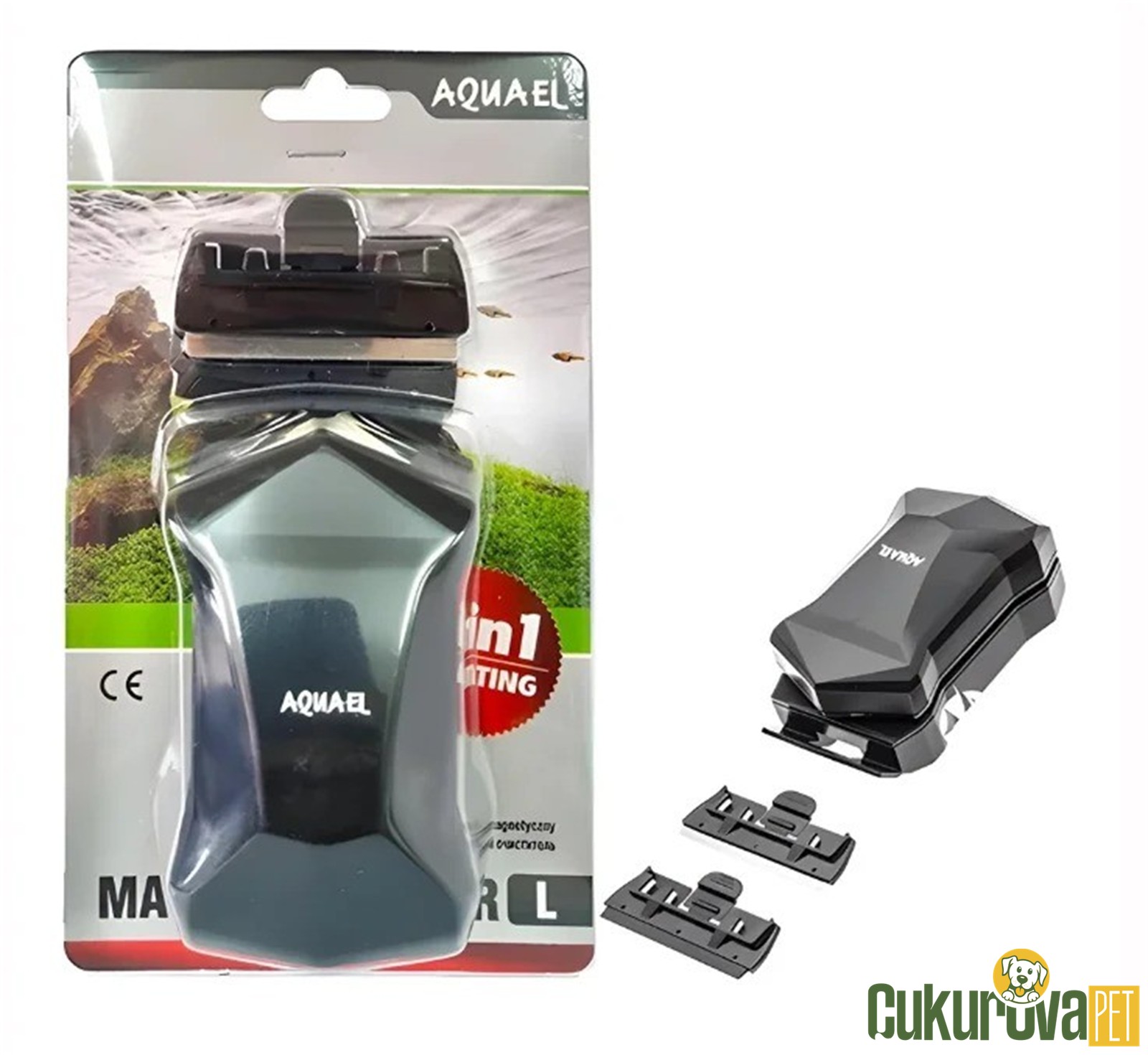 Aquael 2in1 Mıknatıslı Kazıyıcılı Cam Sileceği L - 10 Mm