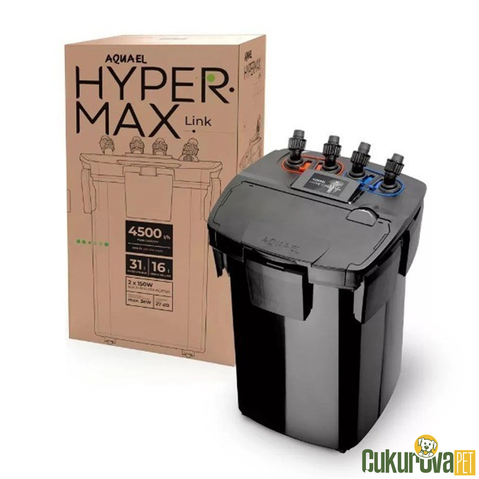 Aquael Hypermax Link Wifi Isıtıcılı Dış Filtre 4500 L / H