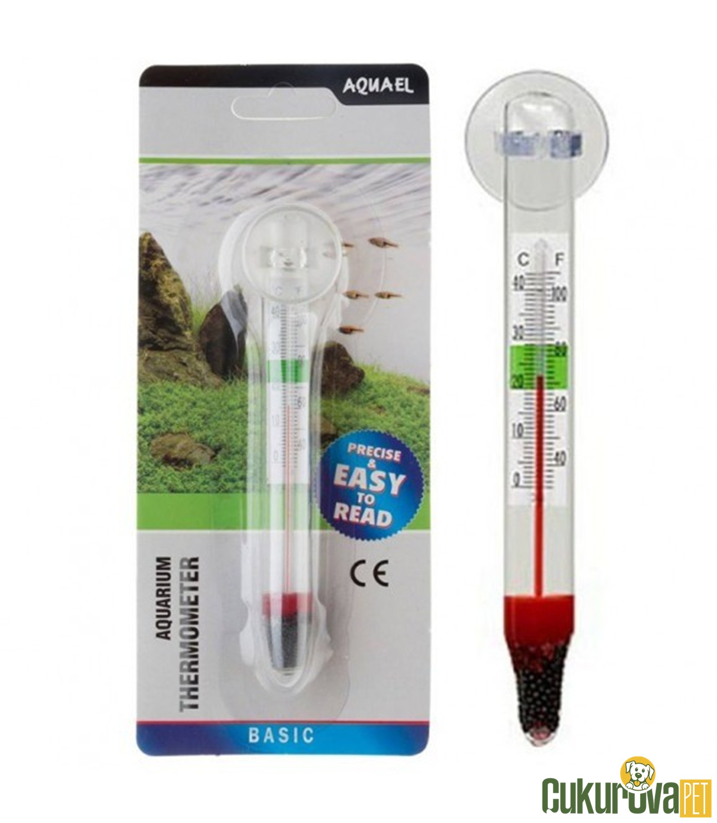 Aquael Akvaryum Cam Termometre Şeffaf