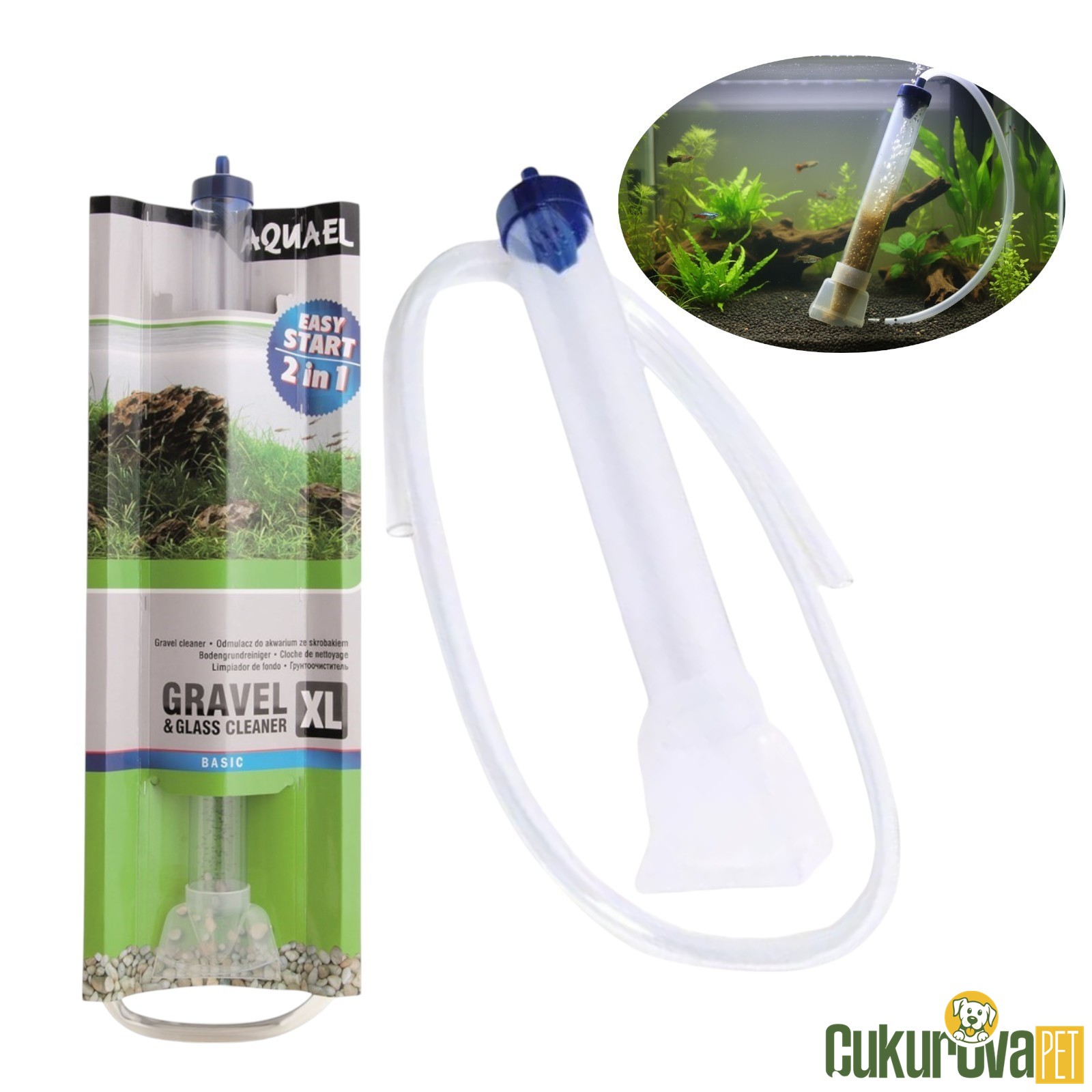 Aquael Gravel & Glass Cleaner Dip Süpürgesi Xl