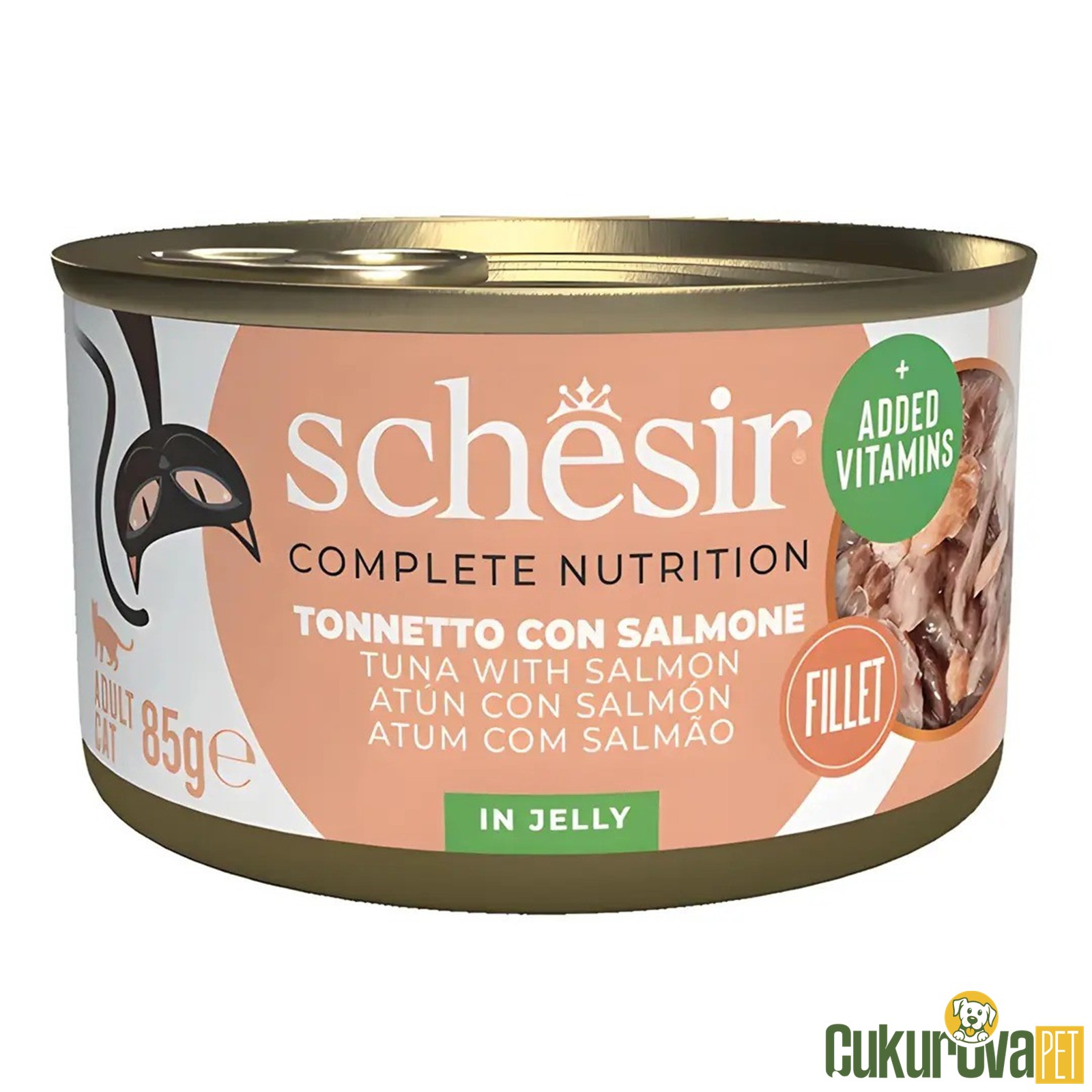 Schesir Ton Balıklı Ve Somonlu In Jelly Yetişkin Kedi Yaş Maması 85 Gr