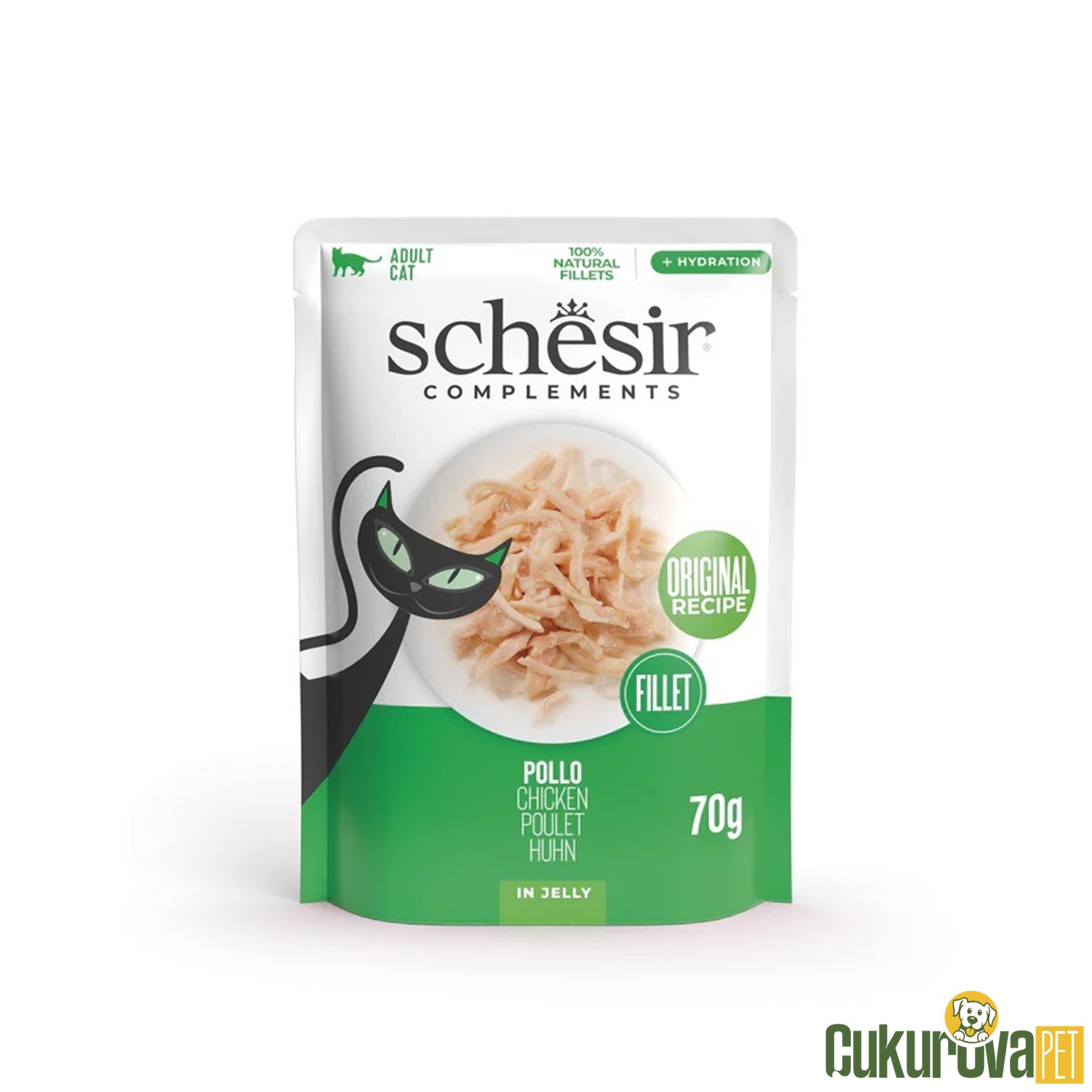 Schesir Jelly Tavuk Filetolu Yetişkin Kedi Yaş Maması 70 Gr